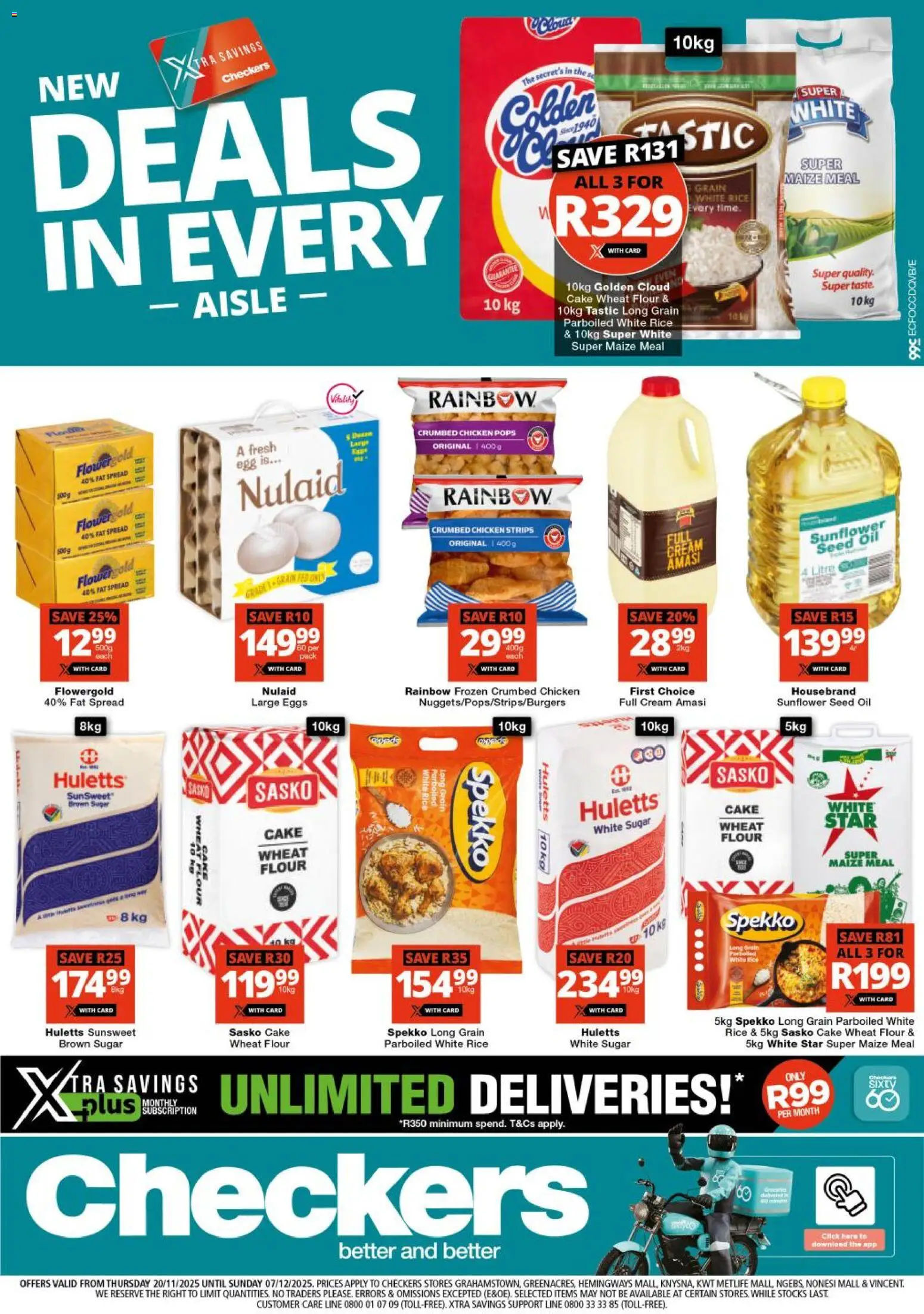 New Checkers catalogue – valid from 20.11.2025 | Page: 1 | Products: Cake, Flour, Eggs, Chicken