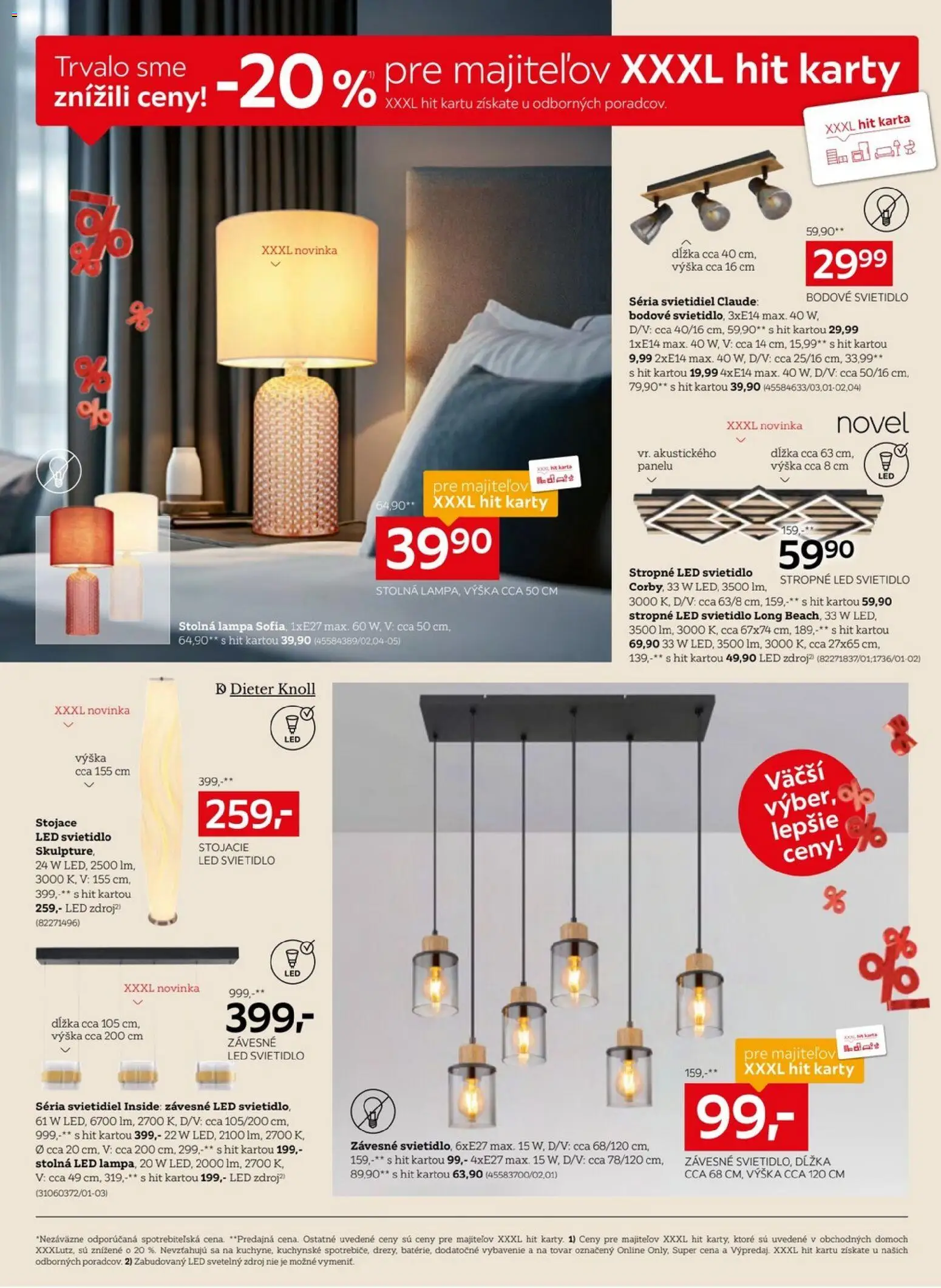 Nové XXXLutz akcie – leták je platný od 27.10.2025 | Strana: 2 | Produkty: Lampa, Stolná lampa, Svietidlo