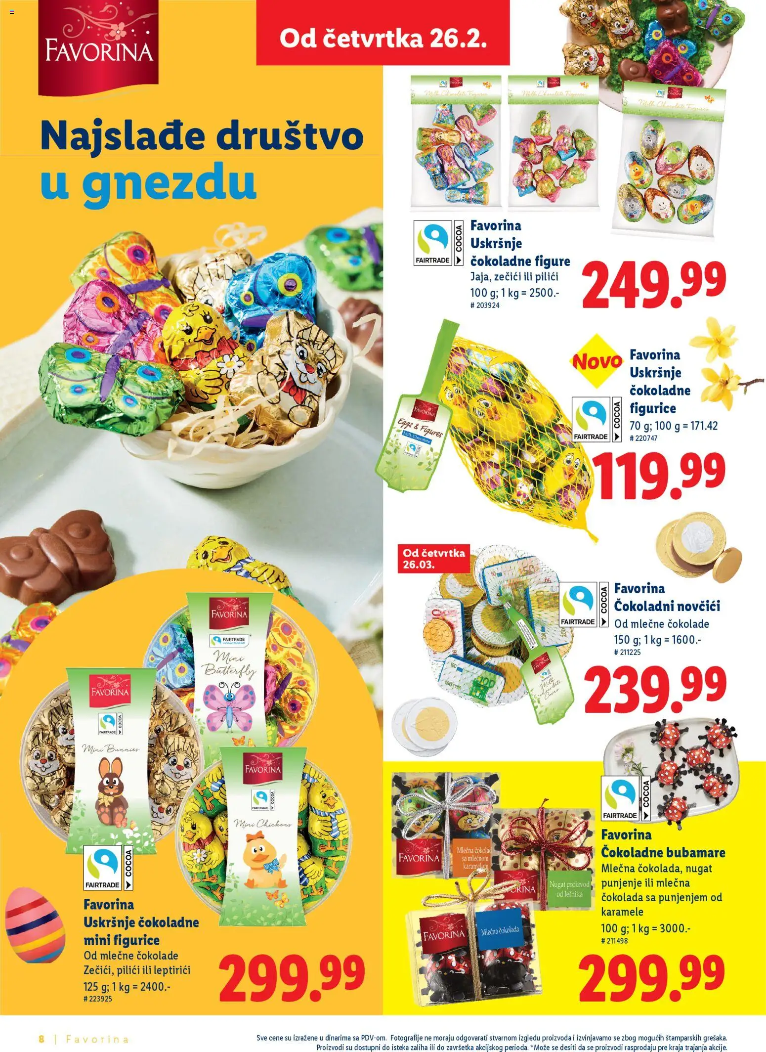 Lidl katalog - važi od 26.02.2026 | Strana: 8 | Proizvode: Čokolada, Mlečna čokolada
