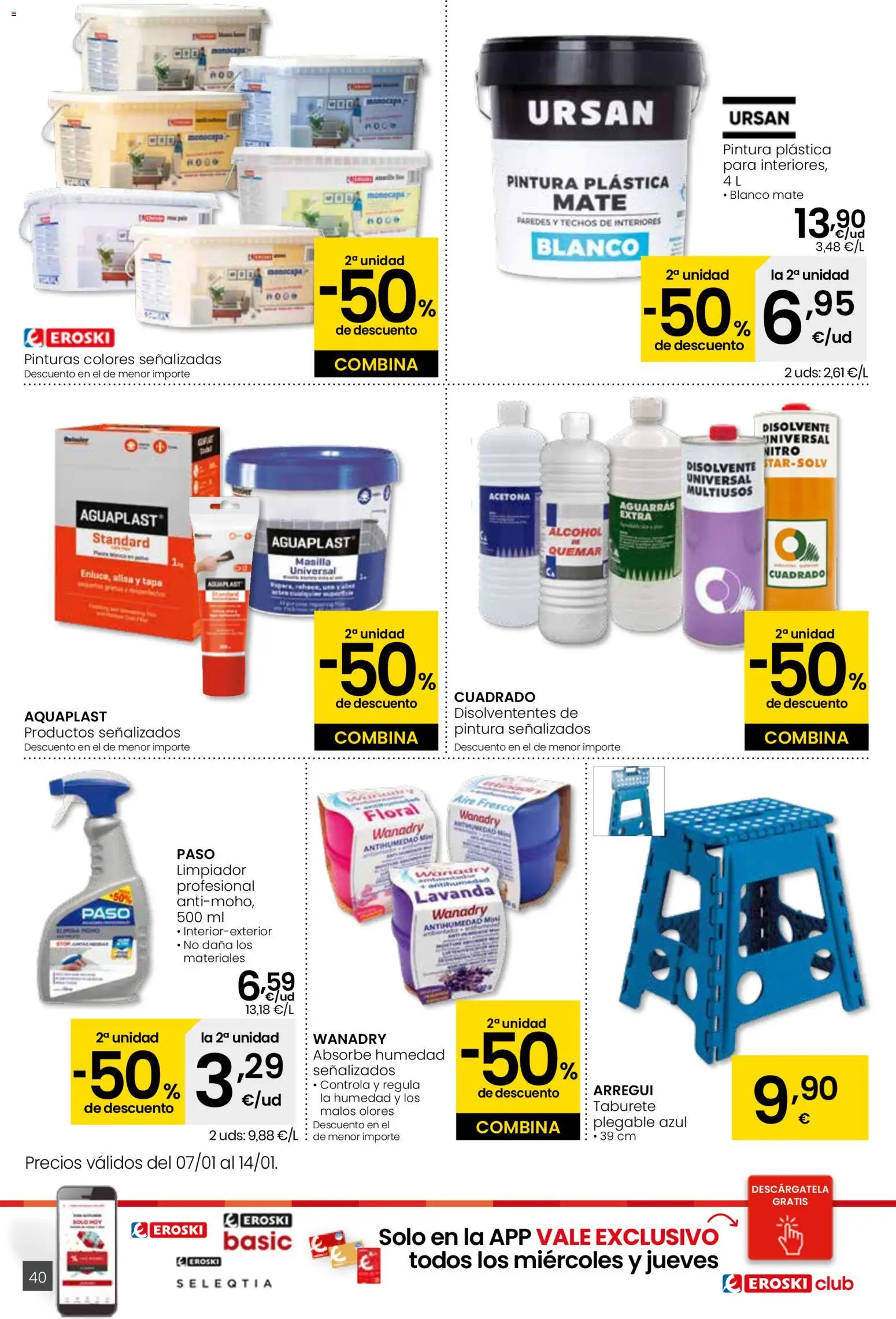 Eroski folleto │ válido desde el 05.01.2026 | Página: 40 | Productos: Taburete, Pintura plástica