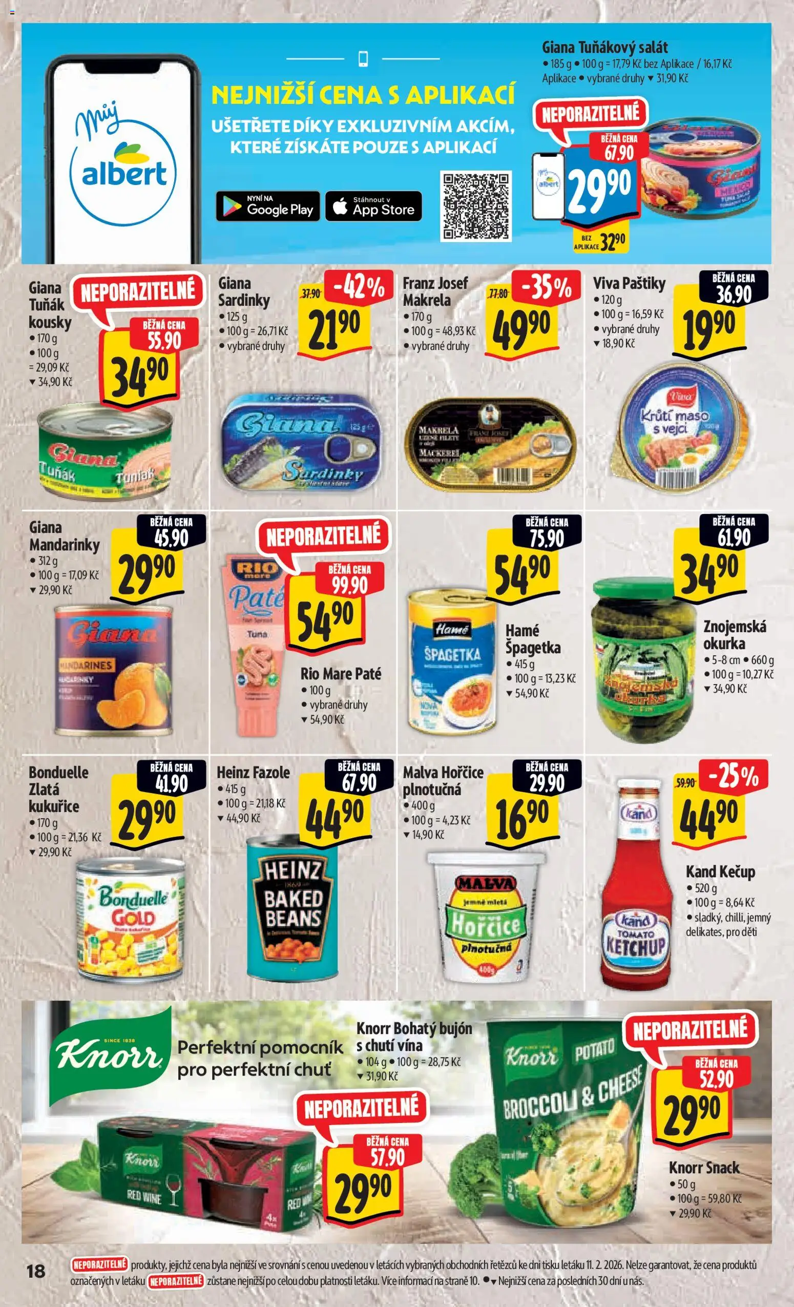 Albert leták - Hypermarket od 18.02.2026 | Strana: 26 | Produkty: Salát, Heinz fazole, Bujón, Maso