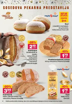 Mercator katalog akcije – veljaven od 18.12.2025 | Stran: 16 | Izdelki: Pekarna, Toast, Kos, Kruh