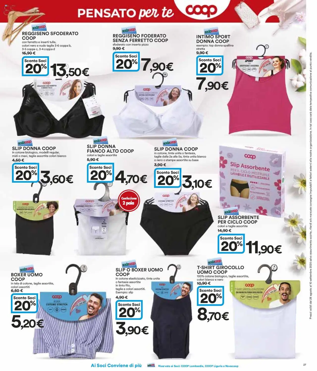 Volantino Ipercoop del 28.08.2025 | Pagina: 27 | Prodotti: Intimo, Reggiseno, Boxer, Top