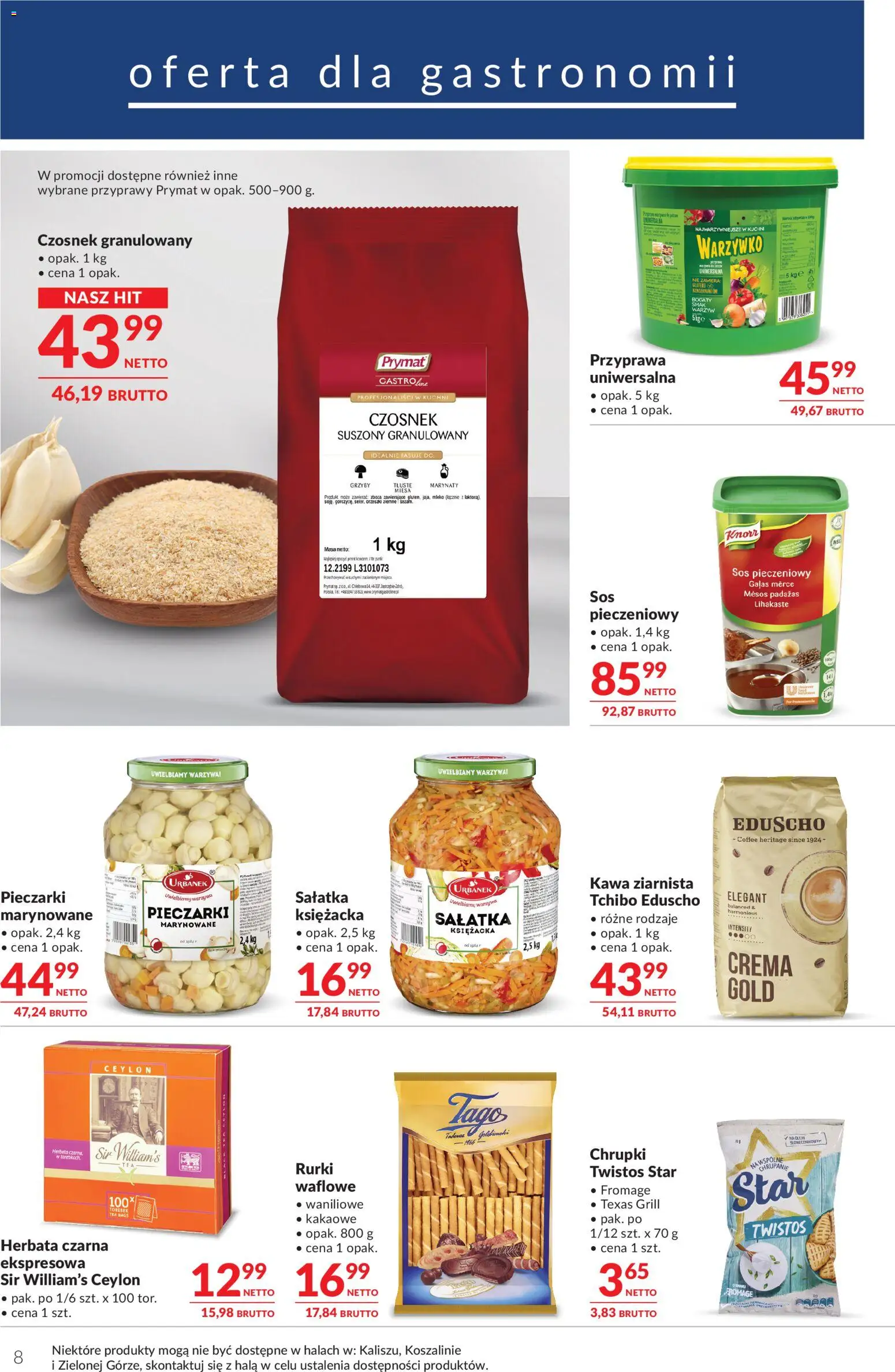 Makro Gazetka - Oferta dla gastronomii od 27.12.2025 | Strona: 8 | Produkty: Kawa ziarnista, Tchibo, Kawa, Herbata