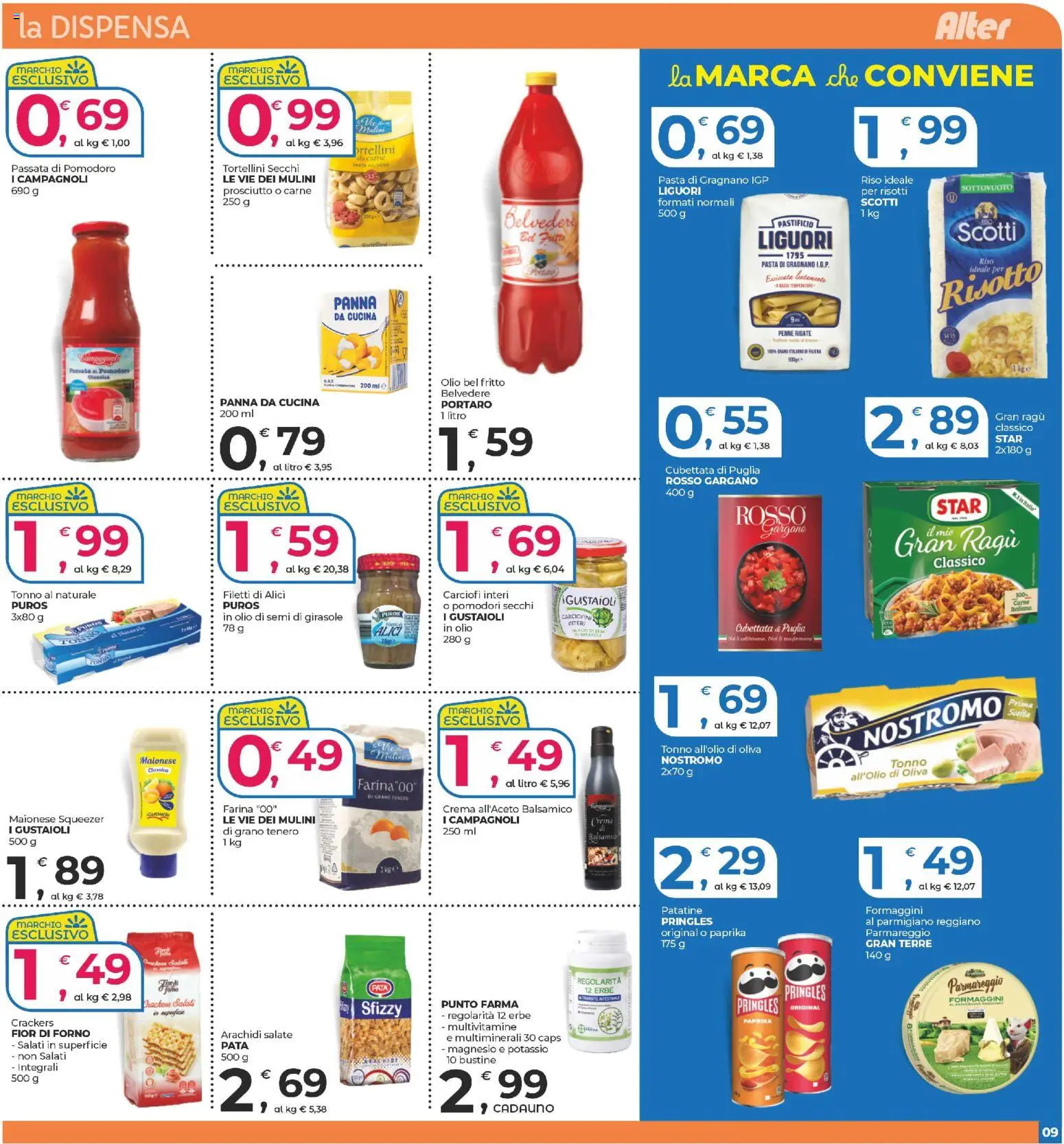 Volantino Alter Discount del 30.10.2025 | Pagina: 9 | Prodotti: Crema, Passata di pomodoro, Tonno al naturale, Arachidi
