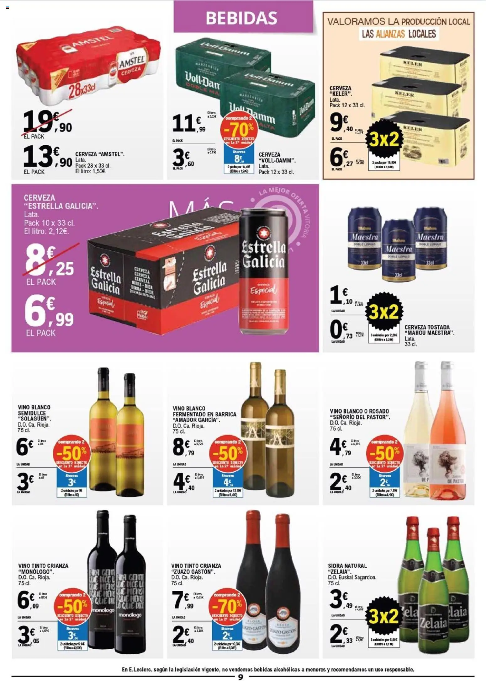 E.Leclerc folleto │ válido desde el 10.12.2025 | Página: 9 | Productos: Vino, Cerveza