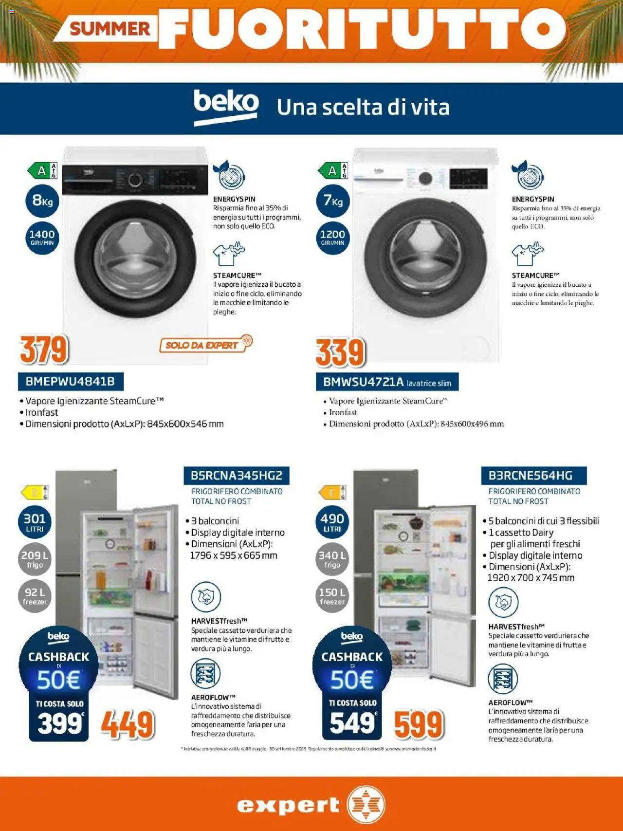 Volantino Expert del 31.07.2025 | Pagina: 4 | Prodotti: Frutta, Freezer, Lavatrice, Frigorifero combinato