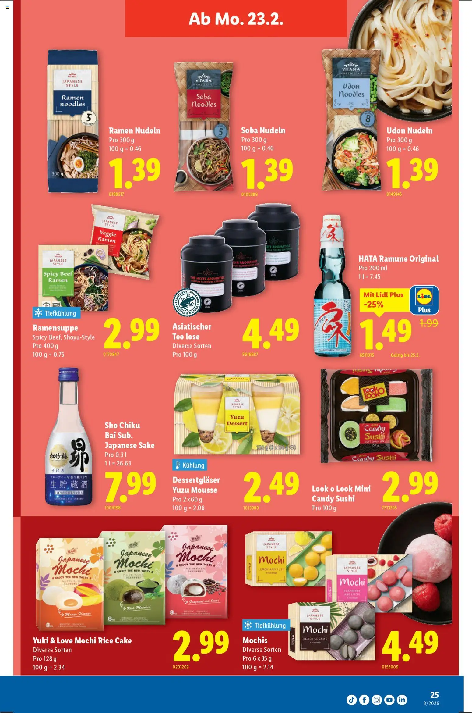 Lidl Aktionen – gültig ab 19.02.2026 | Seite: 25 | Produkte: Parfüm, Tee, Nudeln