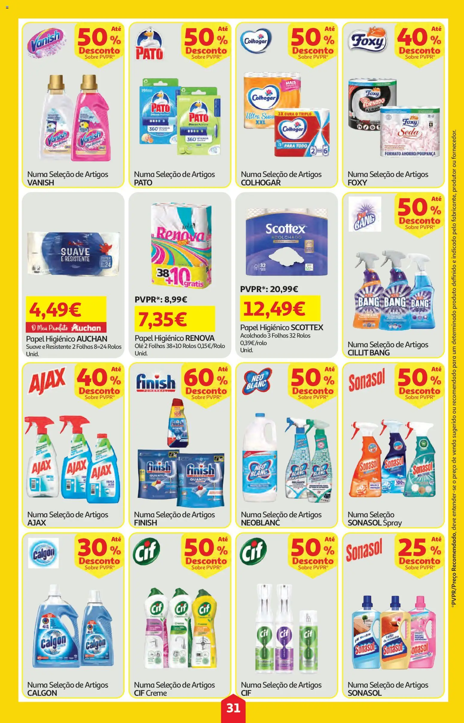 Auchan folheto │ válido de 09.04.2026 | Página: 31 | Produtos: Papel higiénico, Leite, Creme