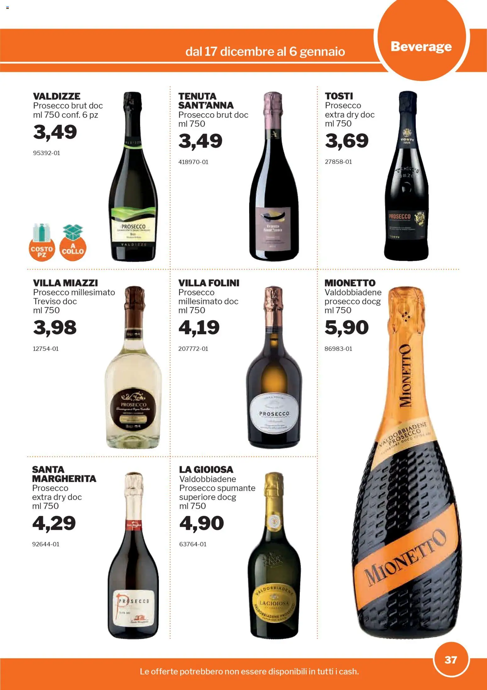 Volantino Sogegross del 17.12.2025 | Pagina: 37 | Prodotti: Prosecco, Spumante