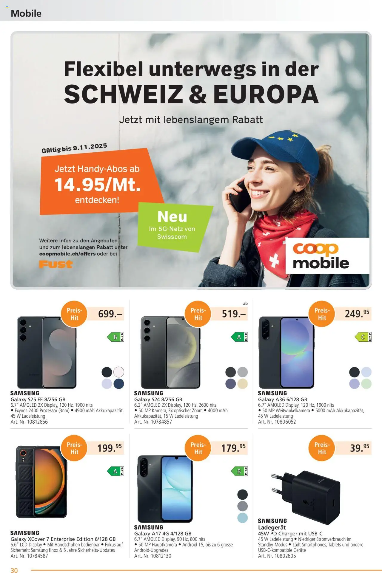 Fust Aktionen – gültig ab 20.10.2025 | Seite: 30 | Produkte: Ladegerät, Samsung