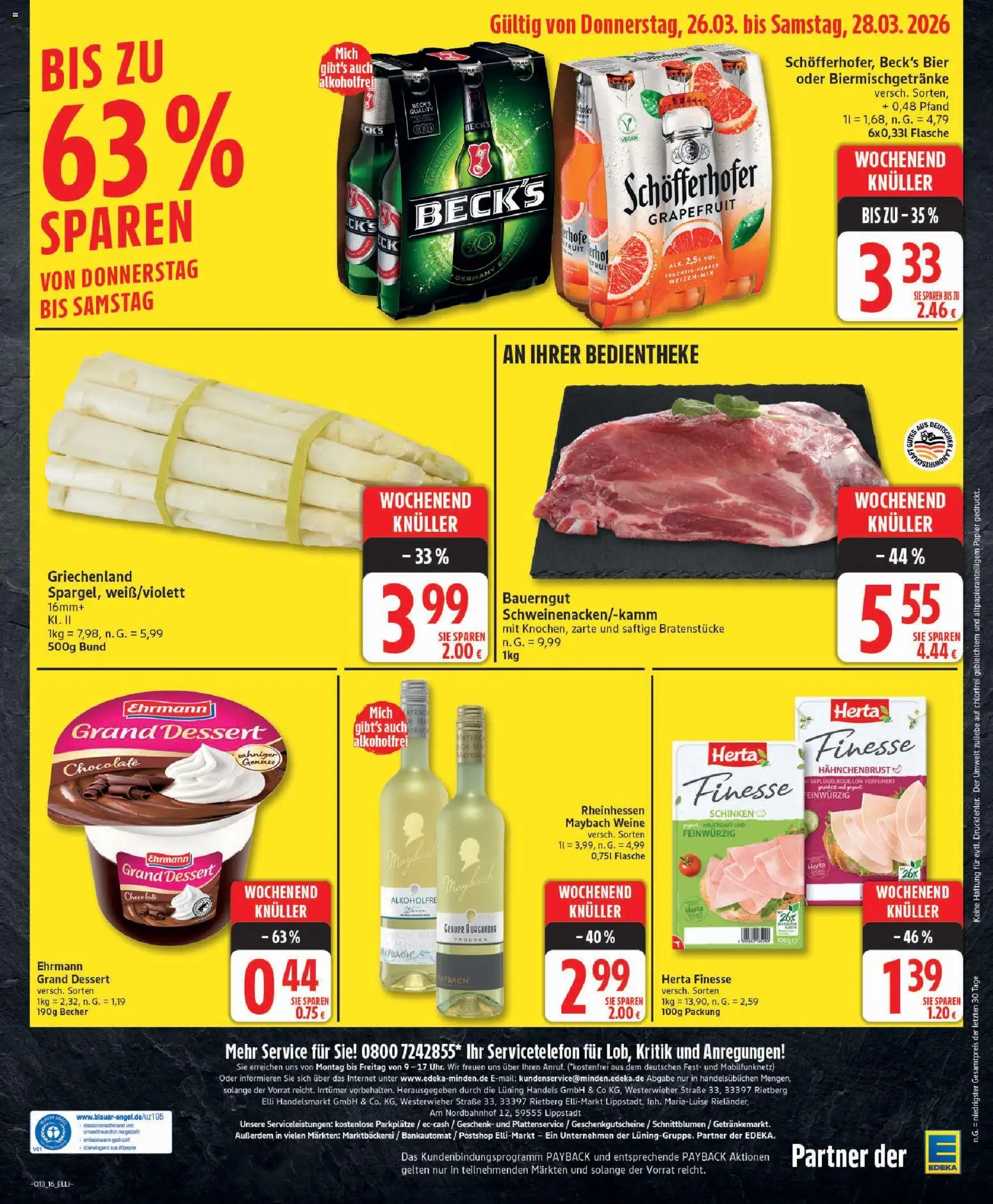 Elli Markt Prospekt Schloß Holte – gültig ab 23.03.2026 | Seite: 16 | Produkte: Bier, Bauerngut, Herta finesse, Hahnchenbrust