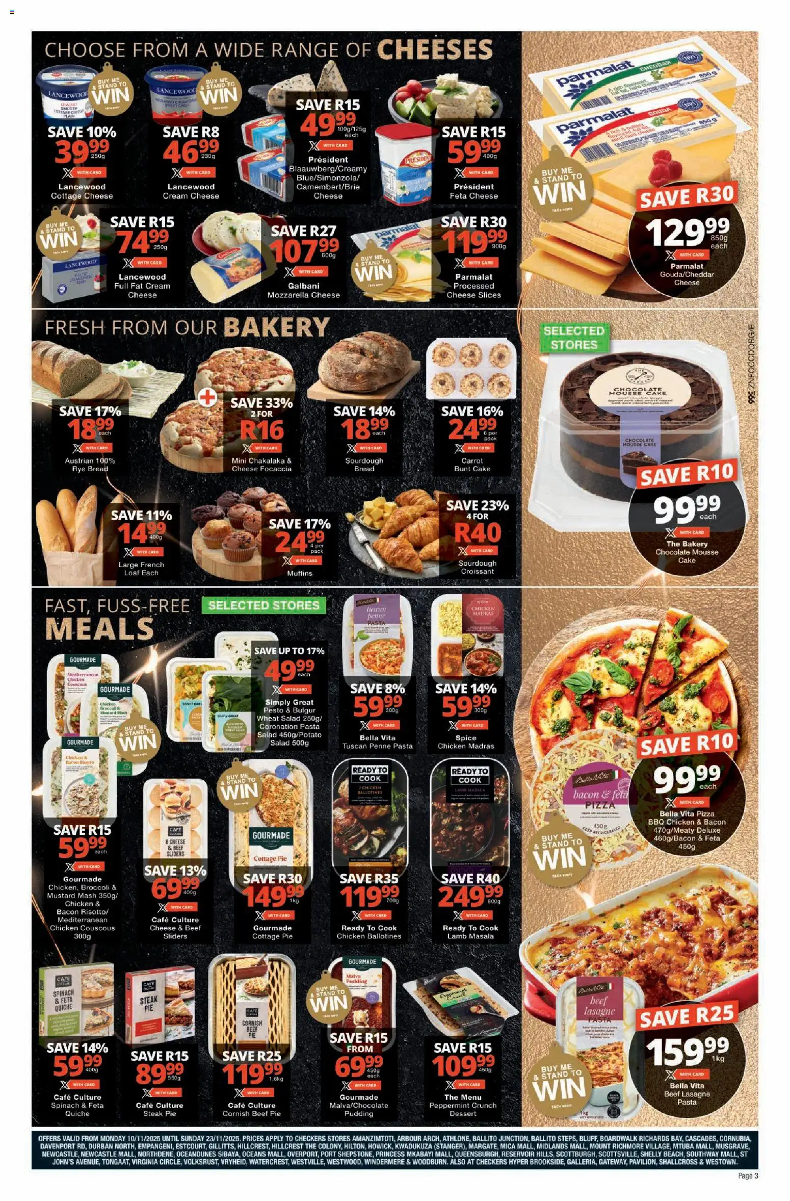 New Checkers catalogue – valid from 10.11.2025 | Page: 3 | Products: Cheese, Beef, Mustard, Cottage cheese