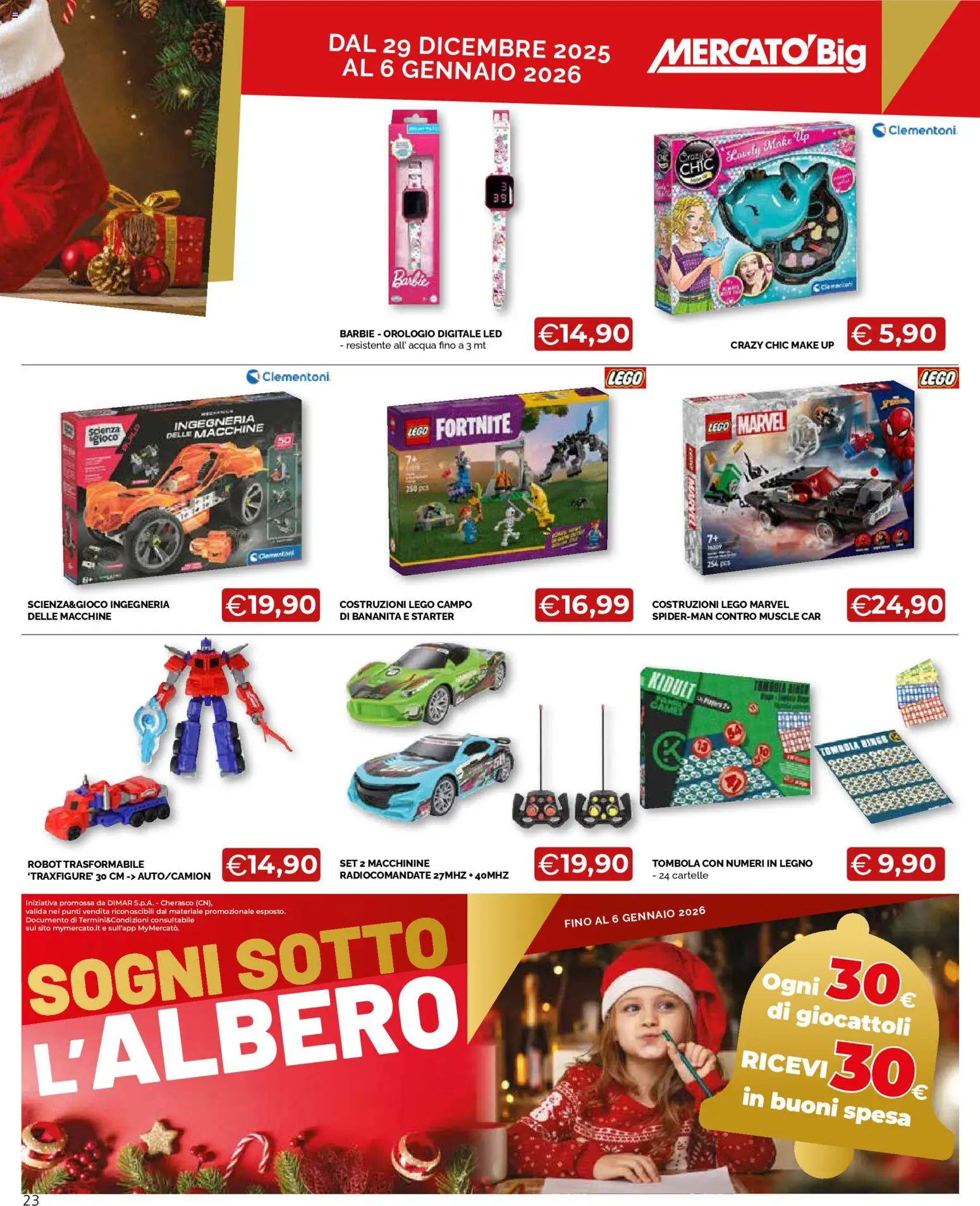 Volantino Mercatò del 29.12.2025 | Pagina: 23 | Prodotti: Acqua, Orologio, Robot