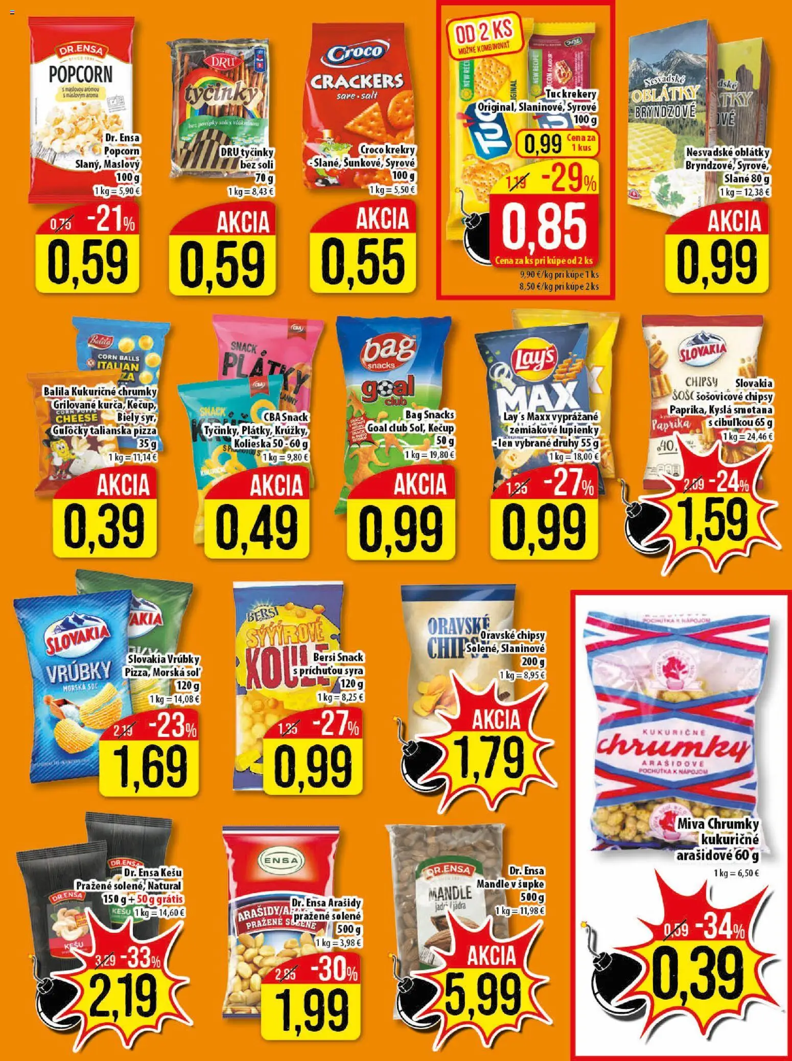 Nové Klas akcie – leták je platný od 16.03.2026 | Strana: 14 | Produkty: Paprika, Chipsy, Kečup, Arašidy