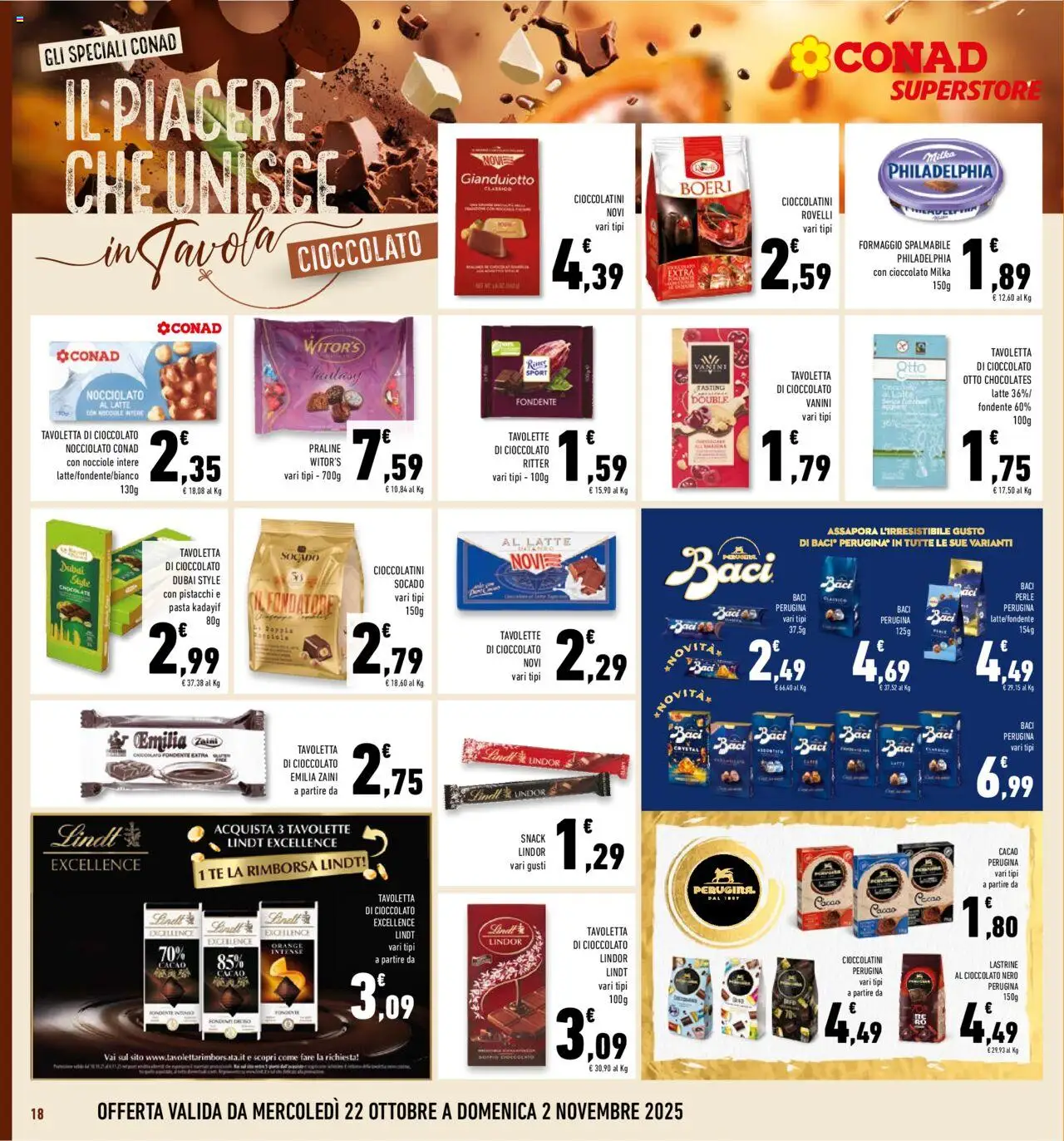 Volantino Conad del 22.10.2025 | Pagina: 18 | Prodotti: Tè, Nocciole, Cacao, Cioccolatini
