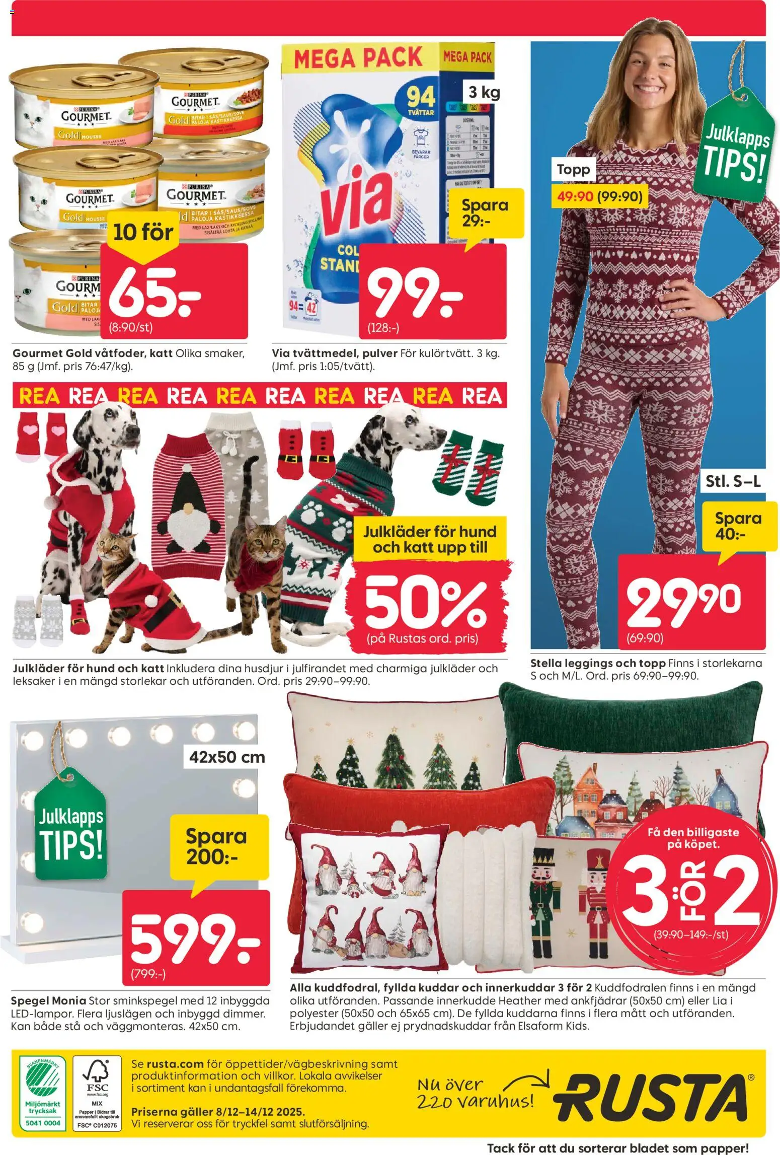 Rusta reklamblad aktuell från 08.12.2025 | Sida: 20 | Produkter: Galler, Spegel, Leggings, Sminkspegel