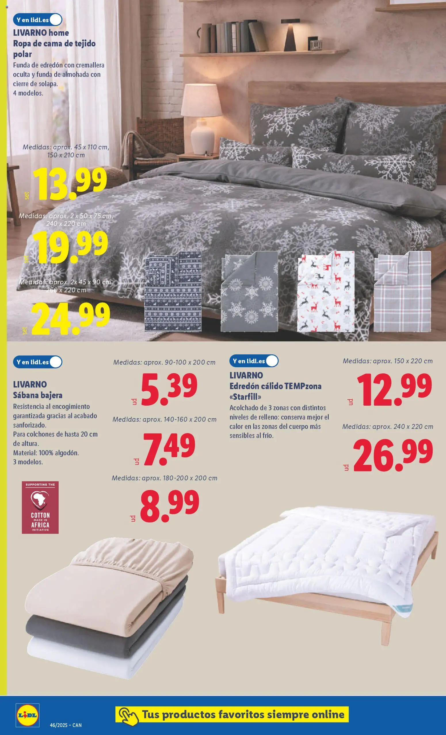 Lidl - Canarias │ válido desde el 10.11.2025 | Página: 22 | Productos: Edredón, Κασέρι, Cama, Almohada