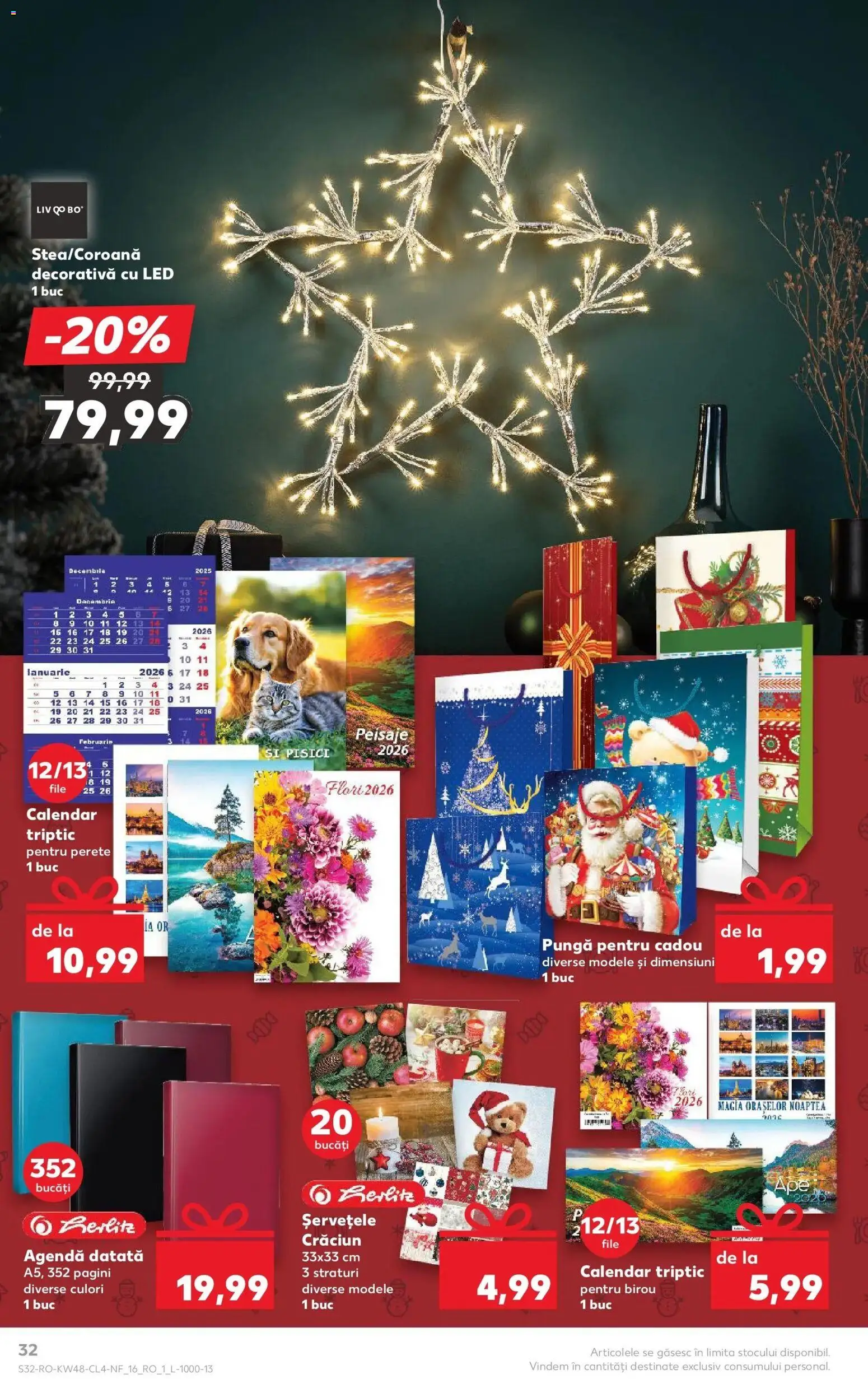 Noul catalog Kaufland – valabil de la 26.11.2025 | Pagină: 32 | Produse: Pungă, Çikolatalı gofret, Babak