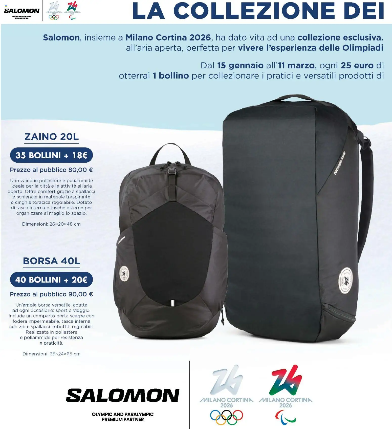 Volantino Esselunga S del 15.01.2026 | Pagina: 2 | Prodotti: Zaino, Scarpe, Borsa