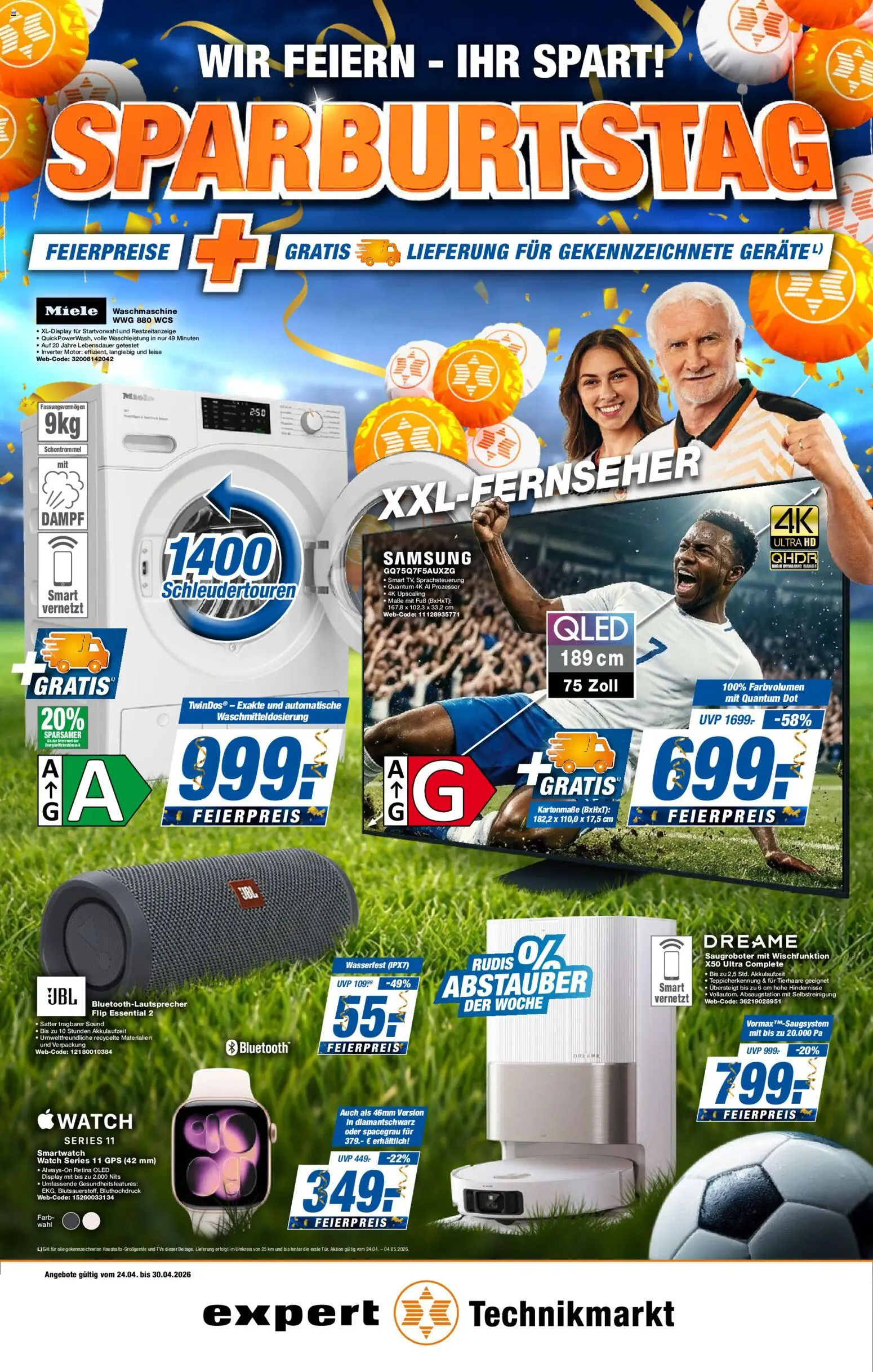 Expert Prospekt 	 – gültig ab 24.04.2026 | Seite: 1 | Produkte: Miele, Smartwatch, Waschmaschine, Samsung