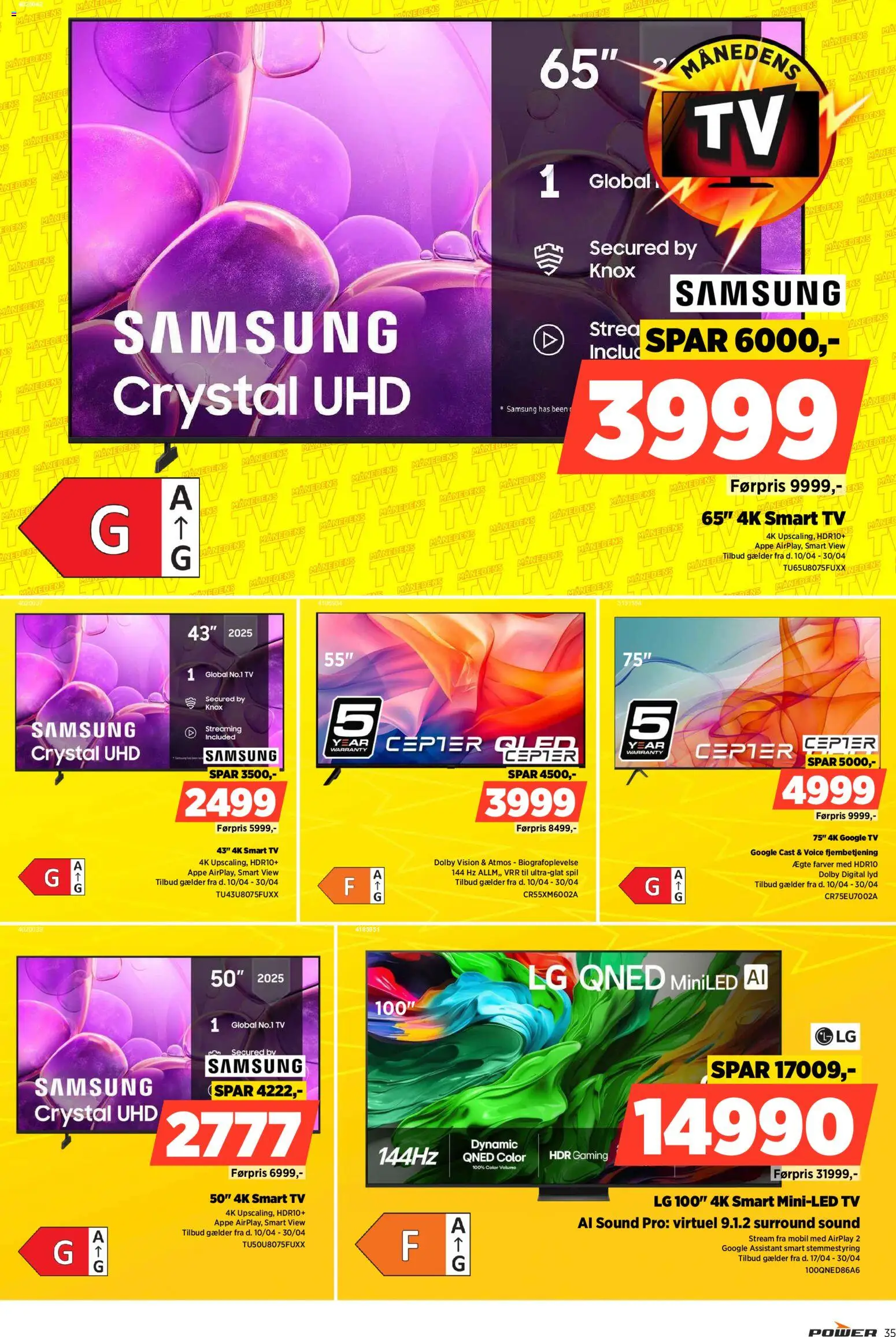 Power tilbudsavis – gyldig fra 17.04.2026 | Side: 35 | Produkter: Smart TV, TV, Lyd, Spil