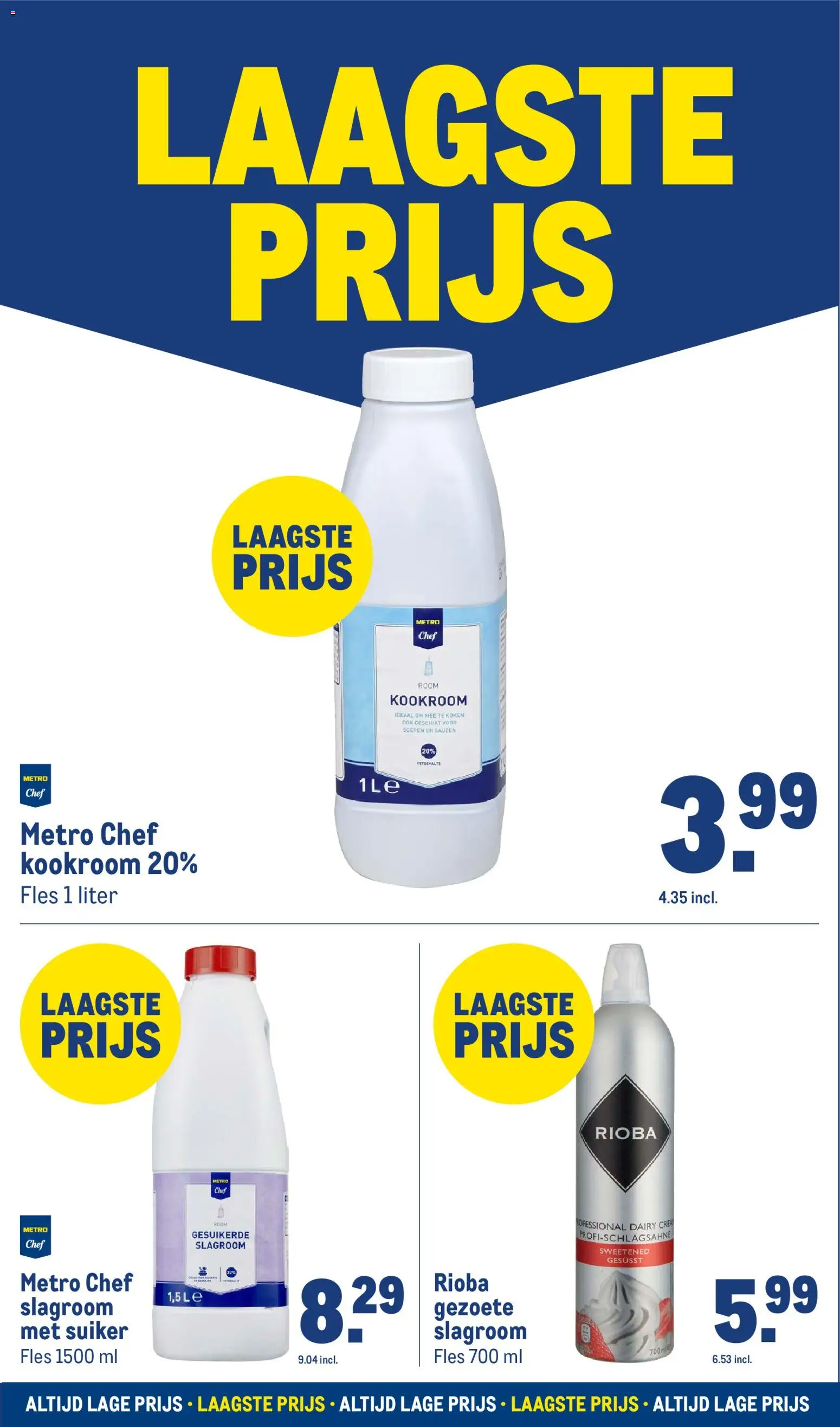 {H1} | Pagina: 16 | Producten: Waffelini, Room, Fles, Slagroom