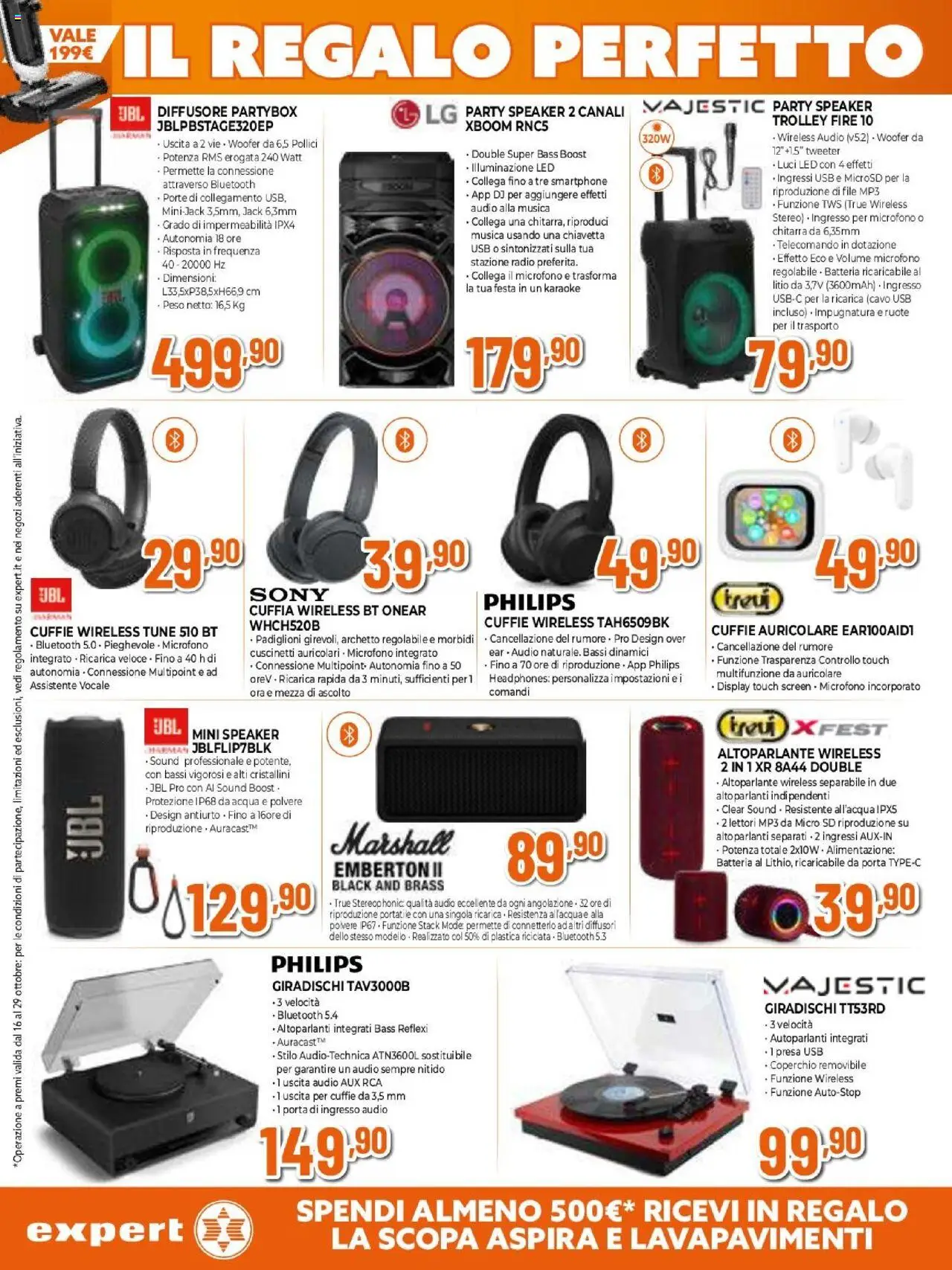Volantino Expert del 16.10.2025 | Pagina: 16 | Prodotti: Auricolari, Scopa, Audio, USB