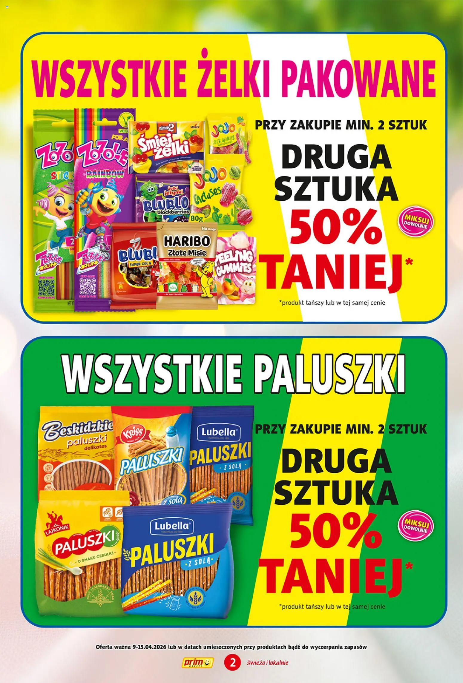 Prim Market gazetka od 09.04.2026 | Strona: 2 | Produkty: Paluszki, Żelki