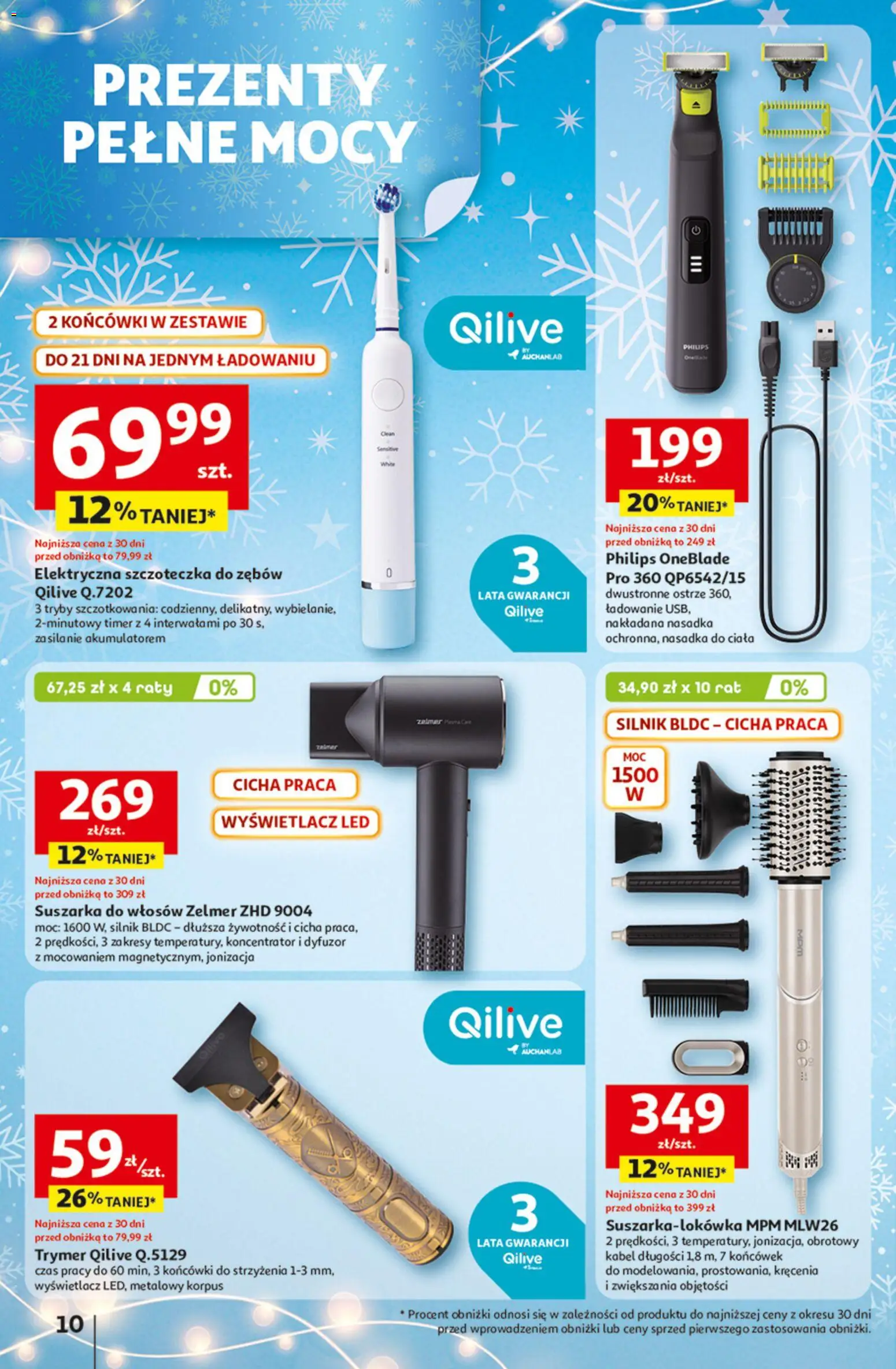 Auchan Gazetka - Katalog prezenty od 27.11.2025 | Strona: 10 | Produkty: Kabel, Suszarka, Suszarka do włosów, Elektryczna szczoteczka do zębów