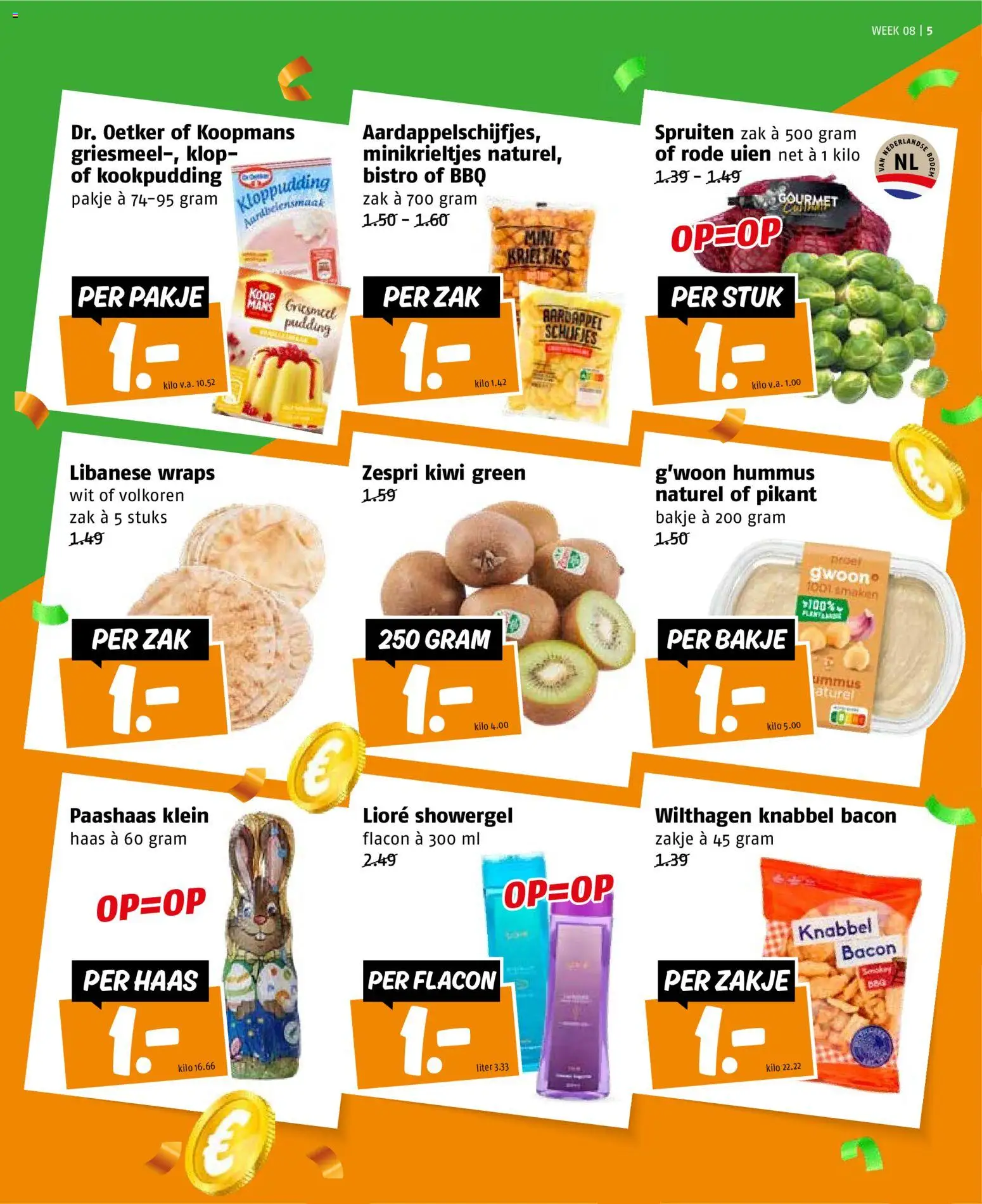 {H1} | Pagina: 5 | Producten: Aardappel, Kiwi, Krieltjes, Zak