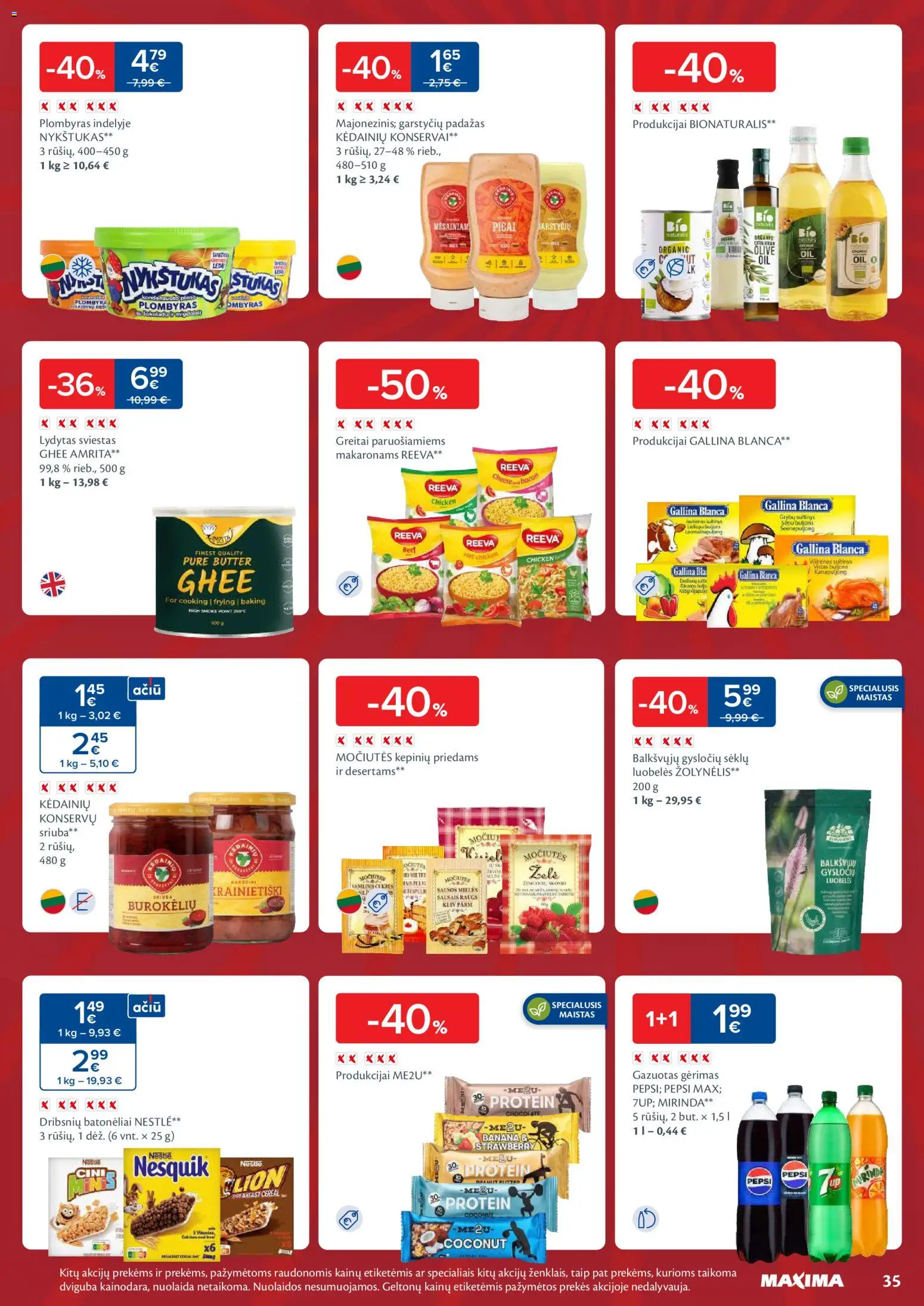 MAXIMA akcijos nuo 11.11.2025 | Puslapis: 35 | Prekių: Sviestas, Konservai, Plombyras, Padažas