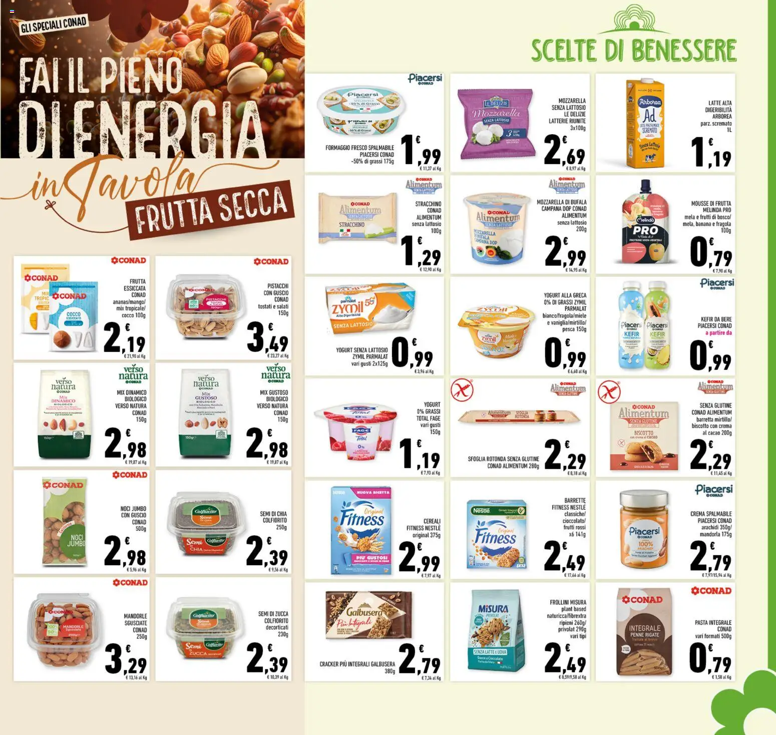 Volantino Conad del 11.03.2026 | Pagina: 9 | Prodotti: Yogurt senza lattosio, Crackers, Zucca, Frollini
