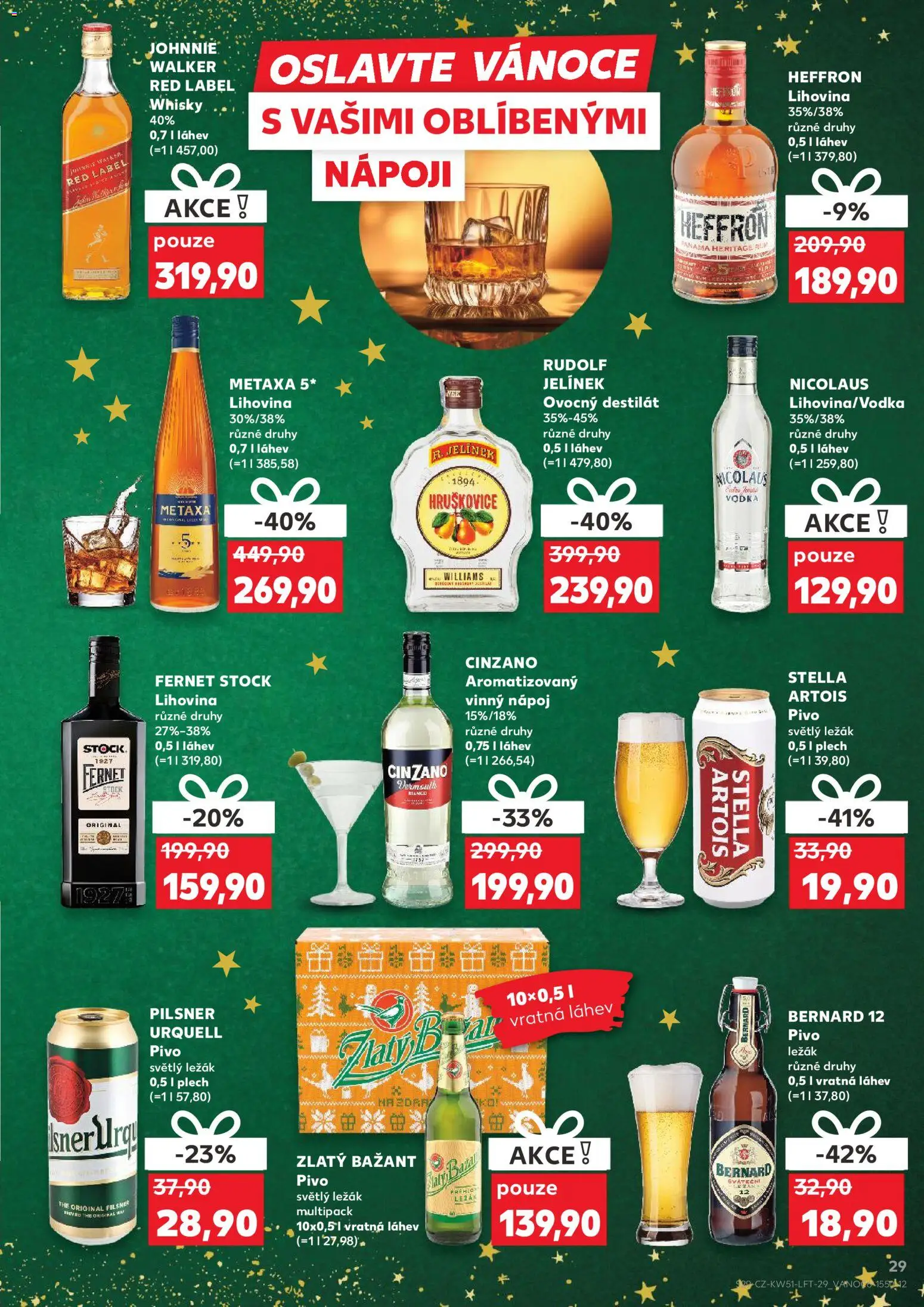 Kaufland leták - Praha 4 od 17.12.2025 | Strana: 29 | Produkty: Hruškovice, Plech, Vermouth, Stella Artois