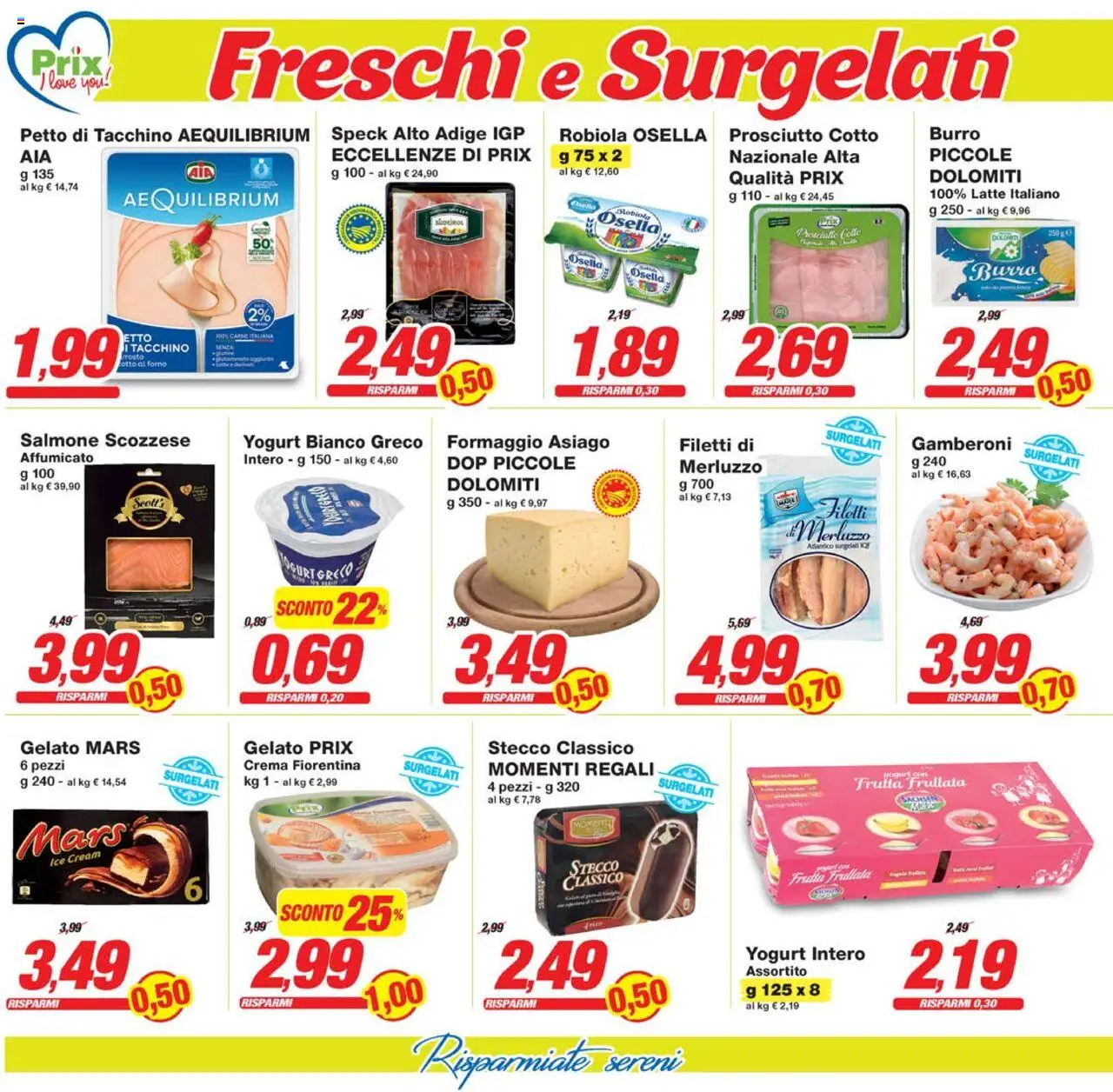 Volantino Prix del 16.09.2025 | Pagina: 12 | Prodotti: Prosciutto Cotto, Yogurt, Salmone, Gelato