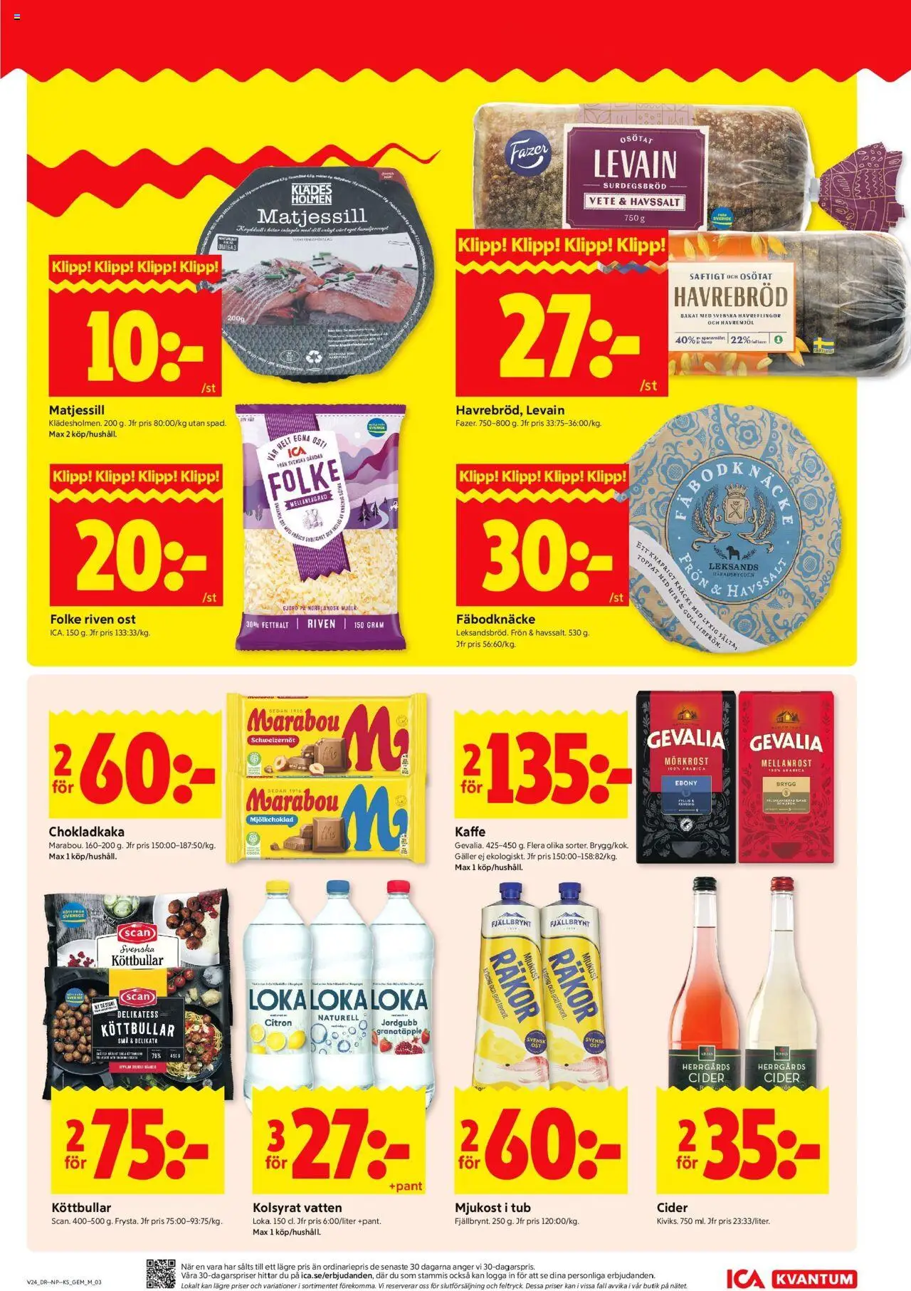 ICA Kvantum reklamblad aktuell från 09.06.2025 | Sida: 3 | Produkter: Räkor, Riven ost, Levain, Citron