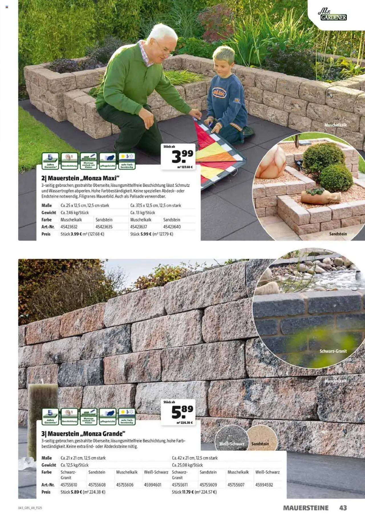 HERKULES Gartenbaustoffe - gültig ab dem 28.07.2025 | Seite: 43 | Produkte: Gewicht