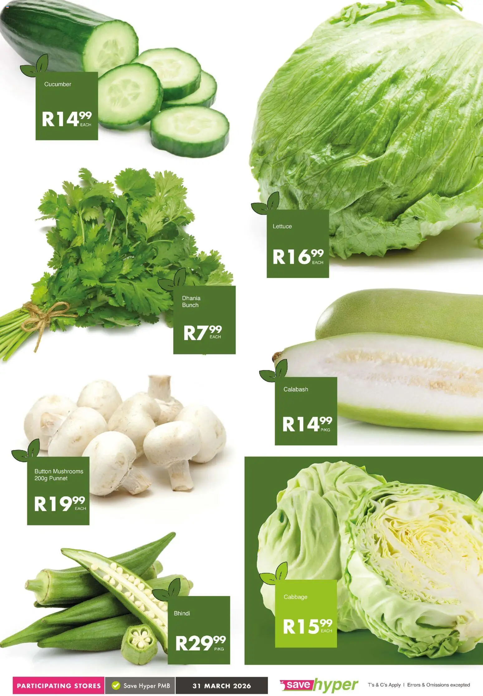 New Save catalogue – valid from 31.03.2026 | Page: 4 | Products: Mushrooms, Lettuce