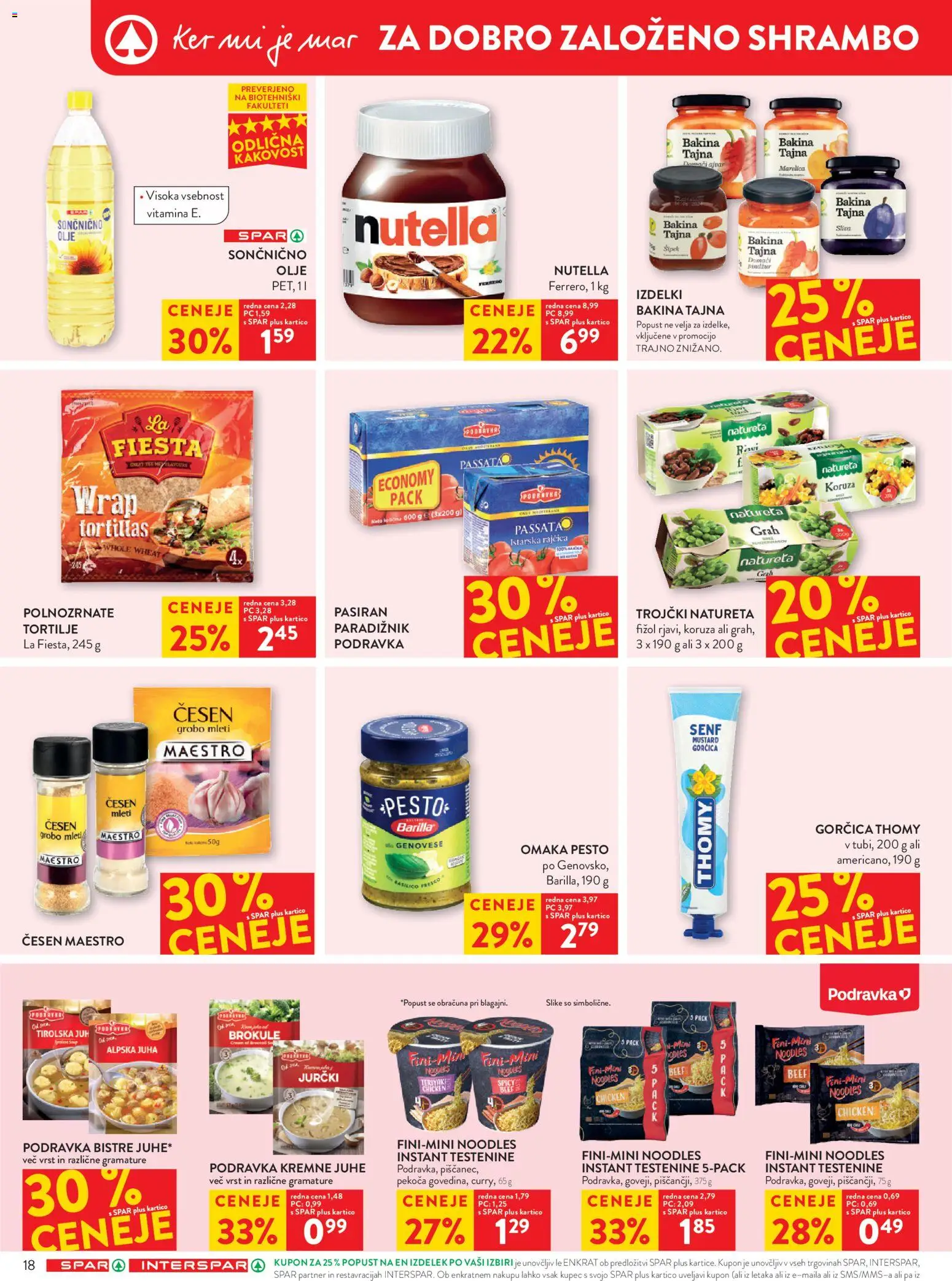 Novi Spar katalog ponudbe – veljaven od 04.03.2026 | Stran: 22 | Izdelki: Koruza, Pesto, Tortilje, Olje