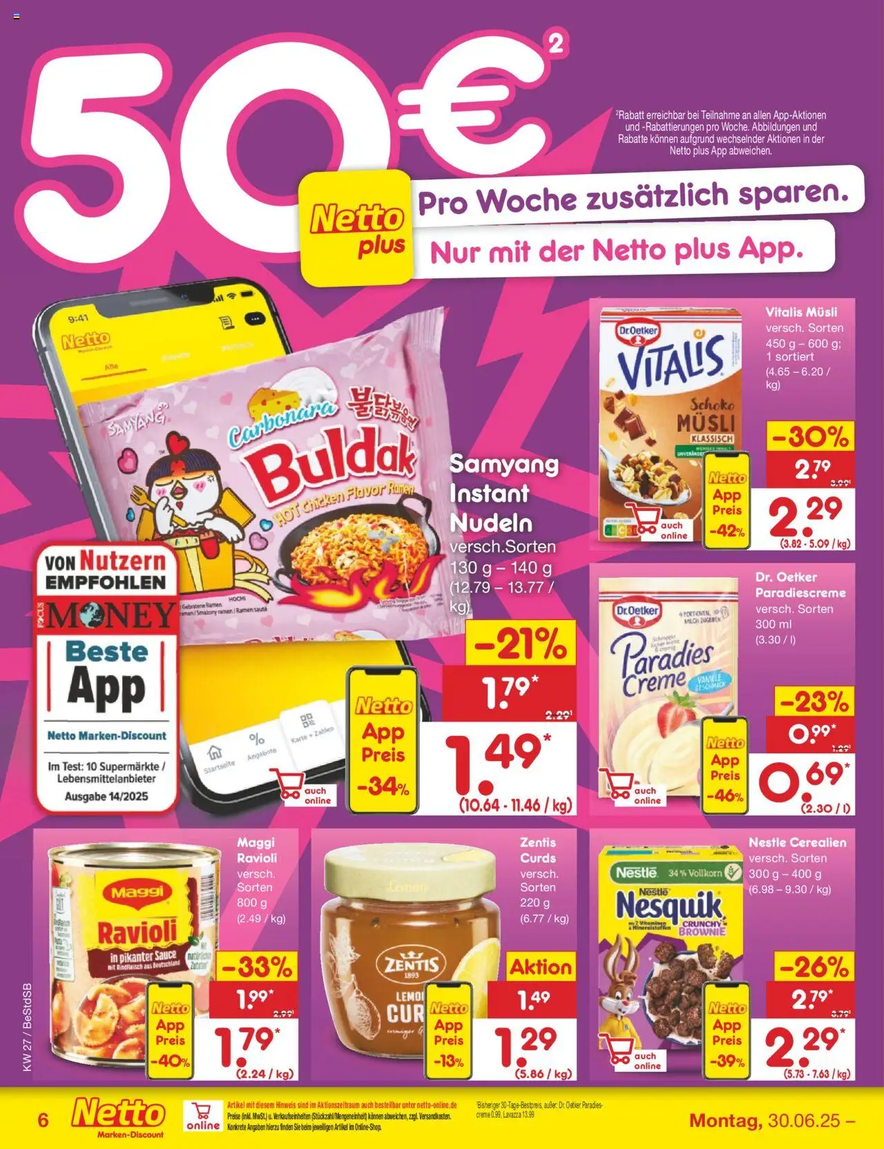 Netto Marken-Discount Prospekt 	 - gültig ab dem 30.06.2025 | Seite: 8 | Produkte: Maggi, Milch, Creme, Nudeln