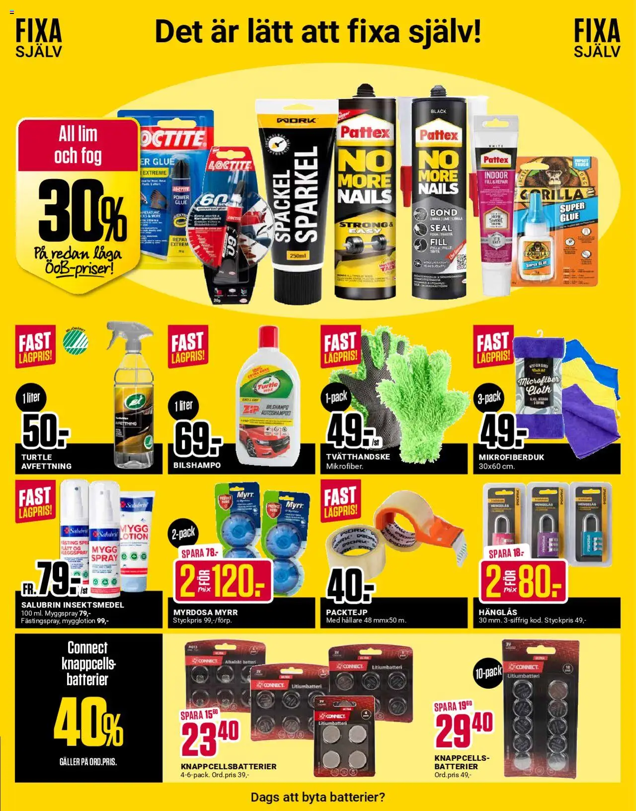 ÖoB reklamblad aktuell från 11.08.2025 | Sida: 9 | Produkter: Batterier, Batteri, Packtejp, Lime