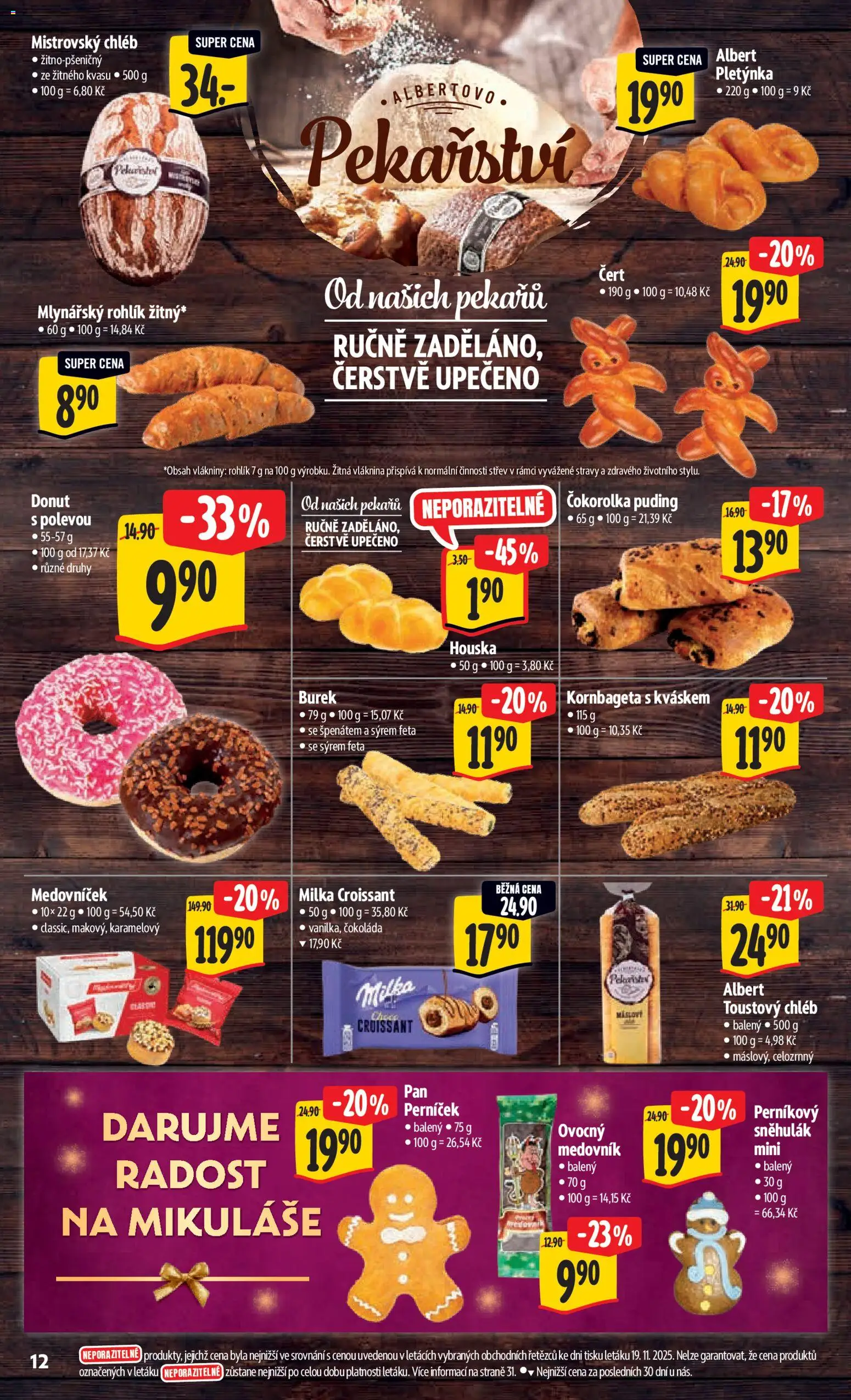 Albert leták - Hypermarket od 26.11.2025 | Strana: 22 | Produkty: Chléb, Medovník, Burek, Feta