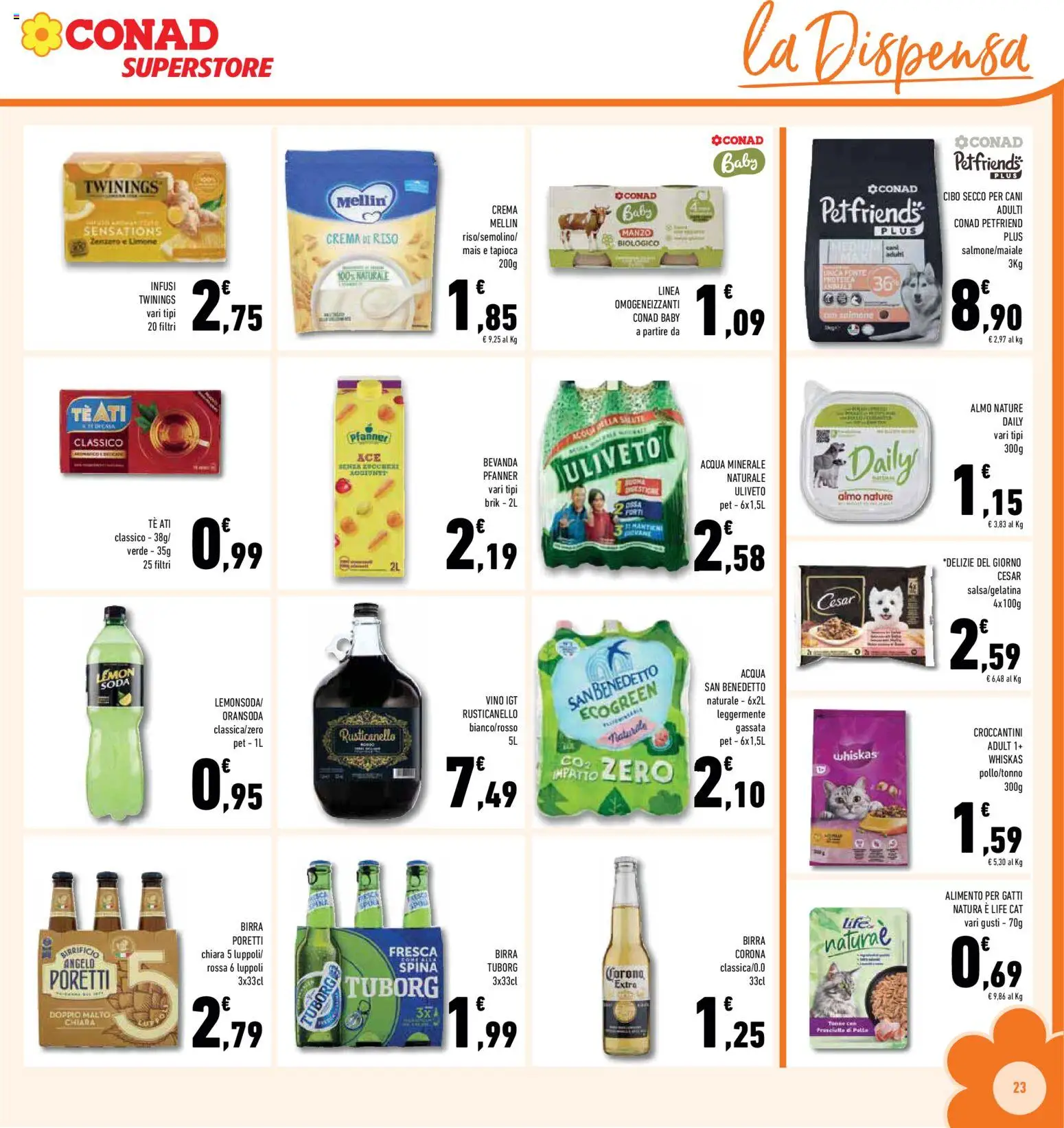 Volantino Conad del 01.12.2025 | Pagina: 23 | Prodotti: Crema, Vino, Mais, Acqua minerale
