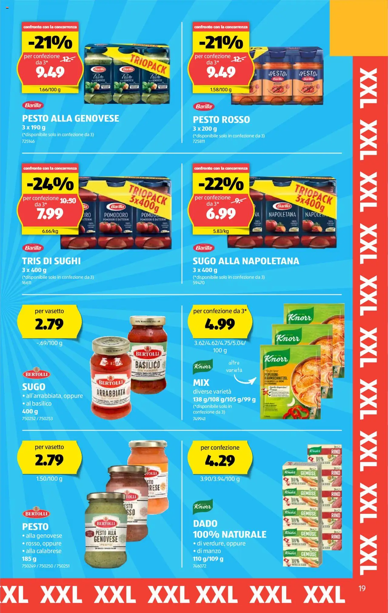 Aldi Volantino ab 14.08.2025 | Seite: 19 | Produkte: Barilla, Gemüse