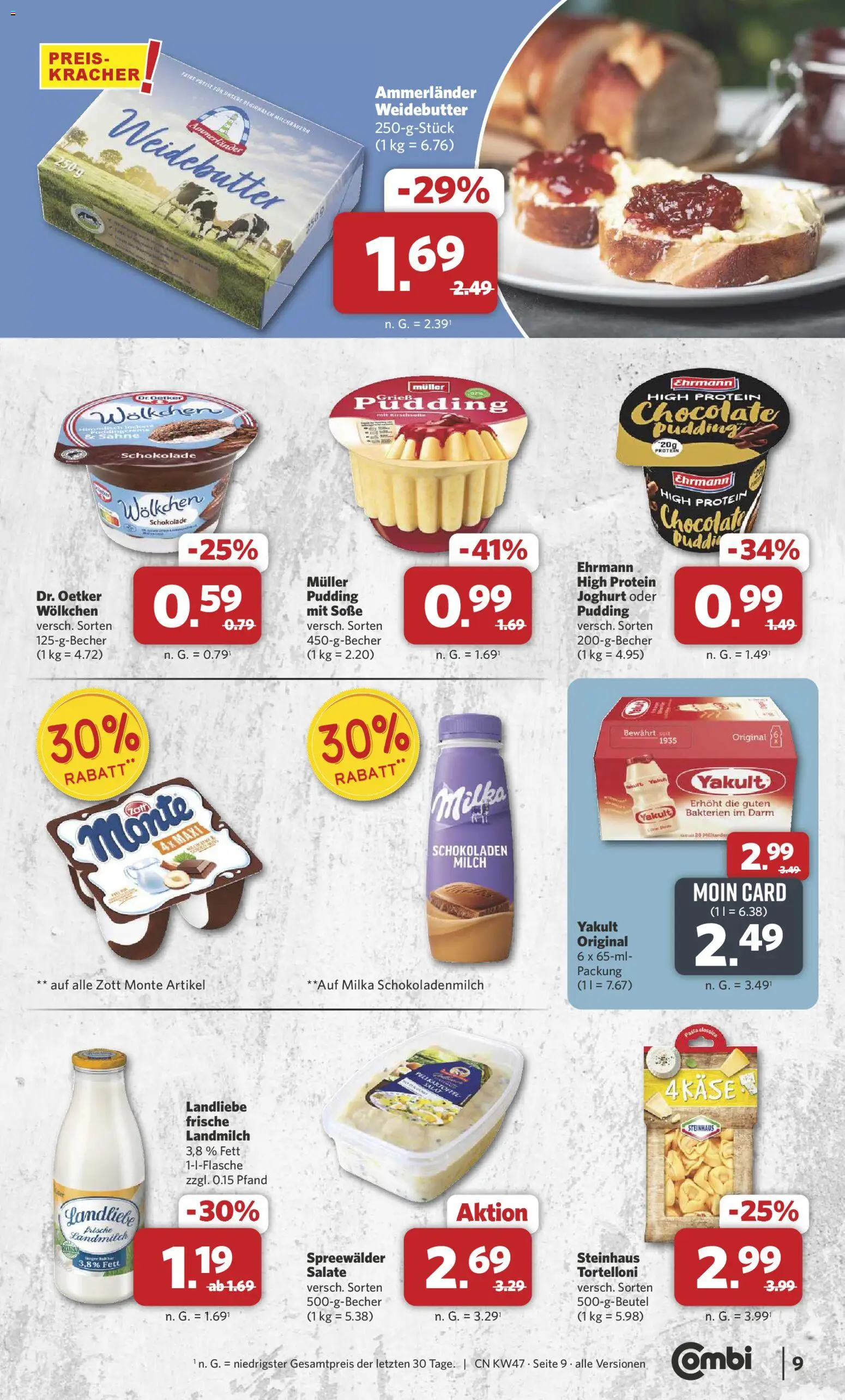 Combi Prospekt 	 – gültig ab 17.11.2025 | Seite: 9 | Produkte: High protein pudding, Schokolade, Soße, Pasta