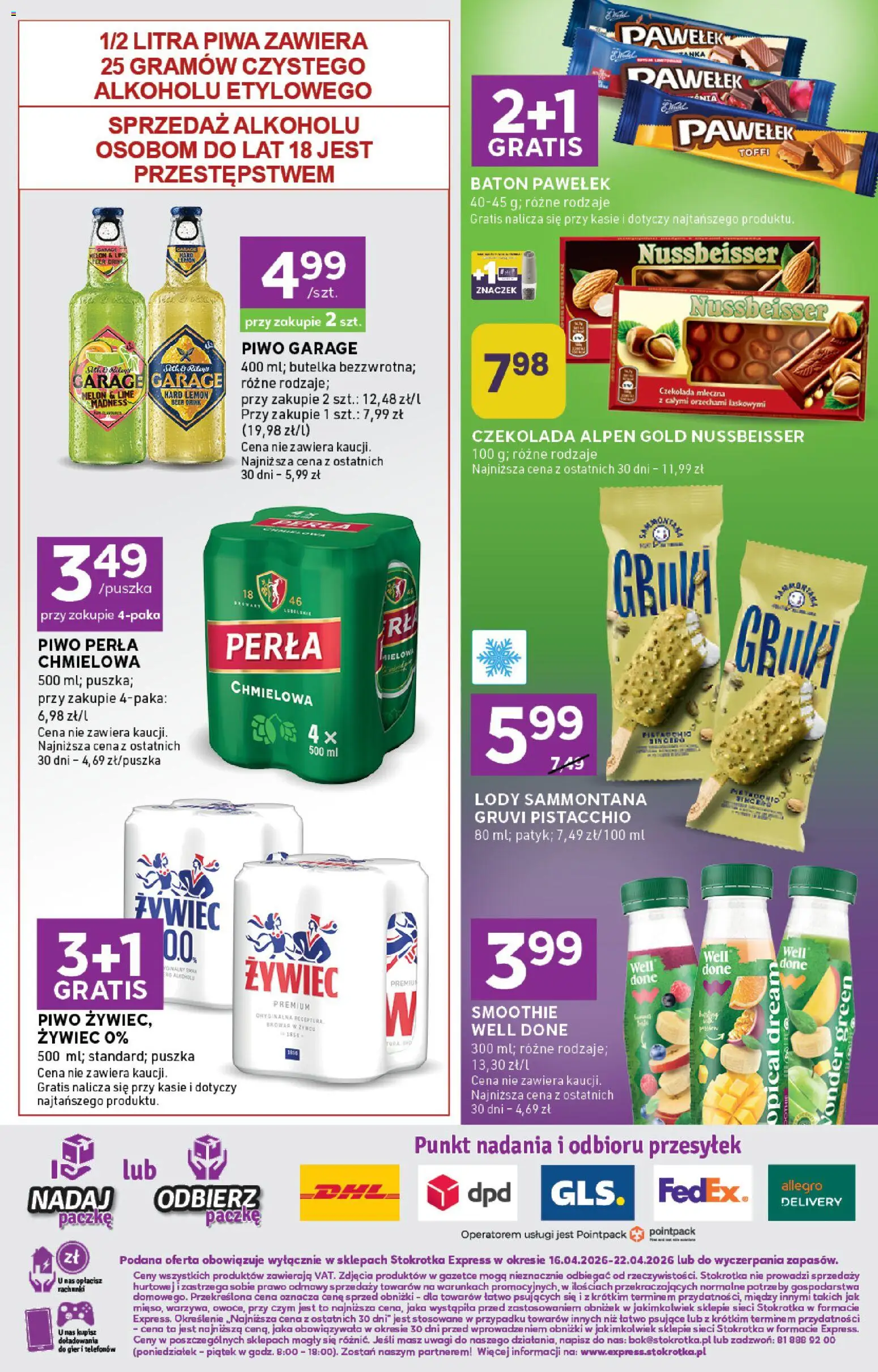 Stokrotka gazetka - Express od 16.04.2026 | Strona: 6 | Produkty: Czekolada mleczna, Smoothie, Czekolada, Piwo