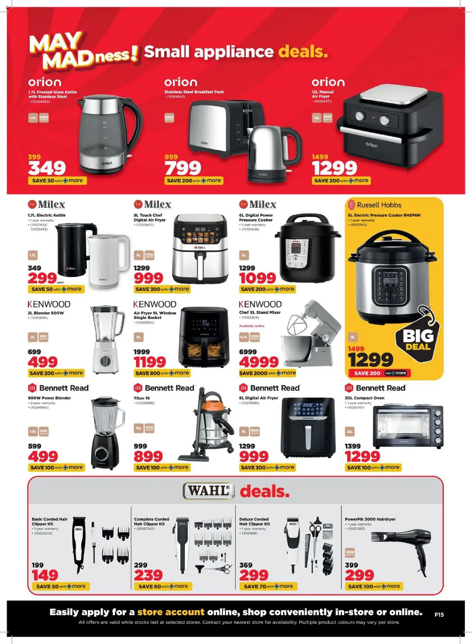 New HiFi Corp catalogue – valid from 29.04.2026 | Page: 15 | Products: Oven, Kettle, Air fryer, Hair clipper