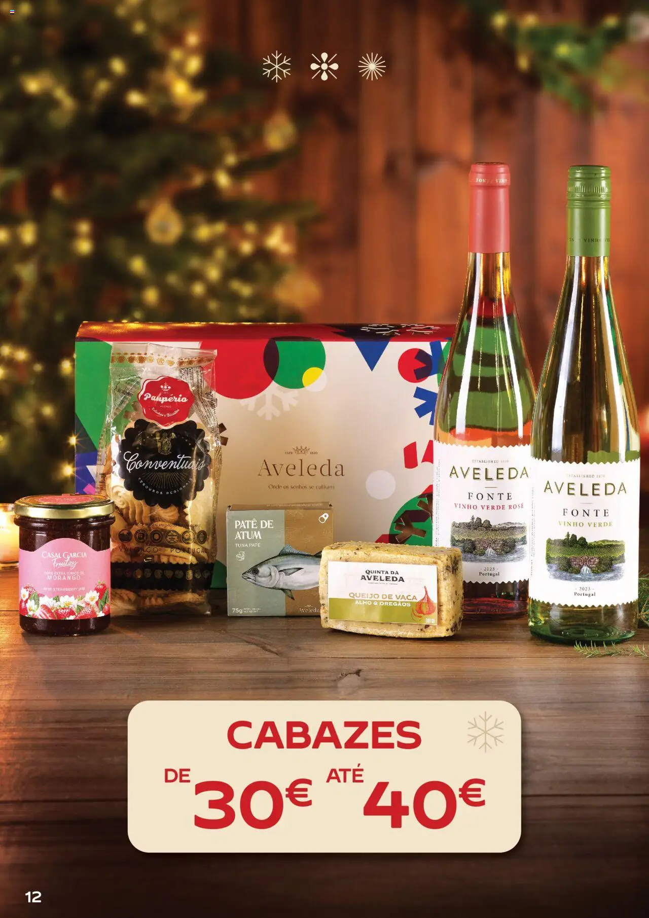 Continente - Cabazes de Natal │ válido de 06.10.2025 | Página: 12 | Produtos: Atum, Orégãos, Queijo, Vinho