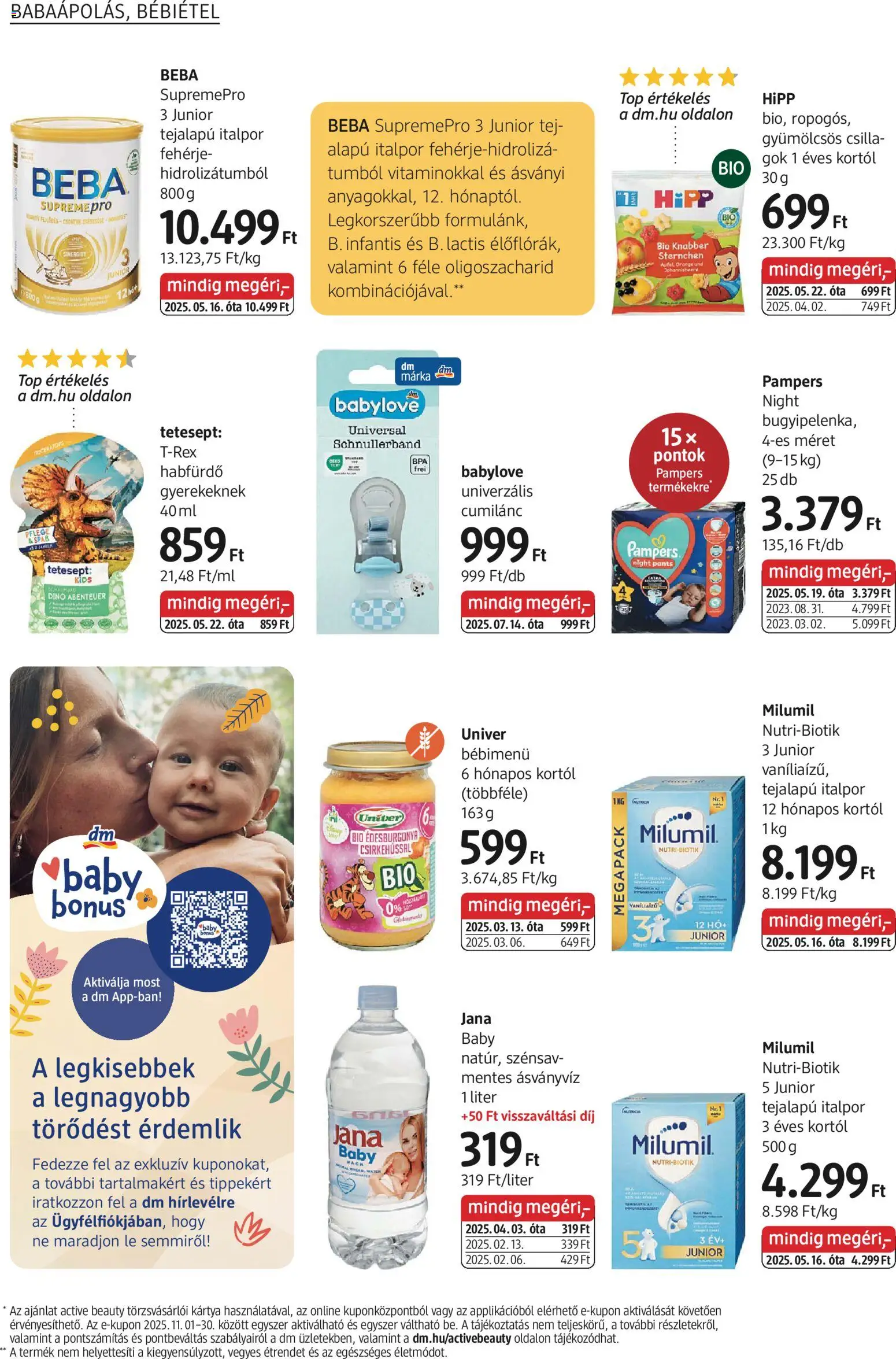 DM Drogerie Markt akciós ujság - amely érvényes a következő dátumtól: 30.10.2025 | Oldal: 18 | Termékek: Pampers, Habfürdő, Ásványvíz, Italpor