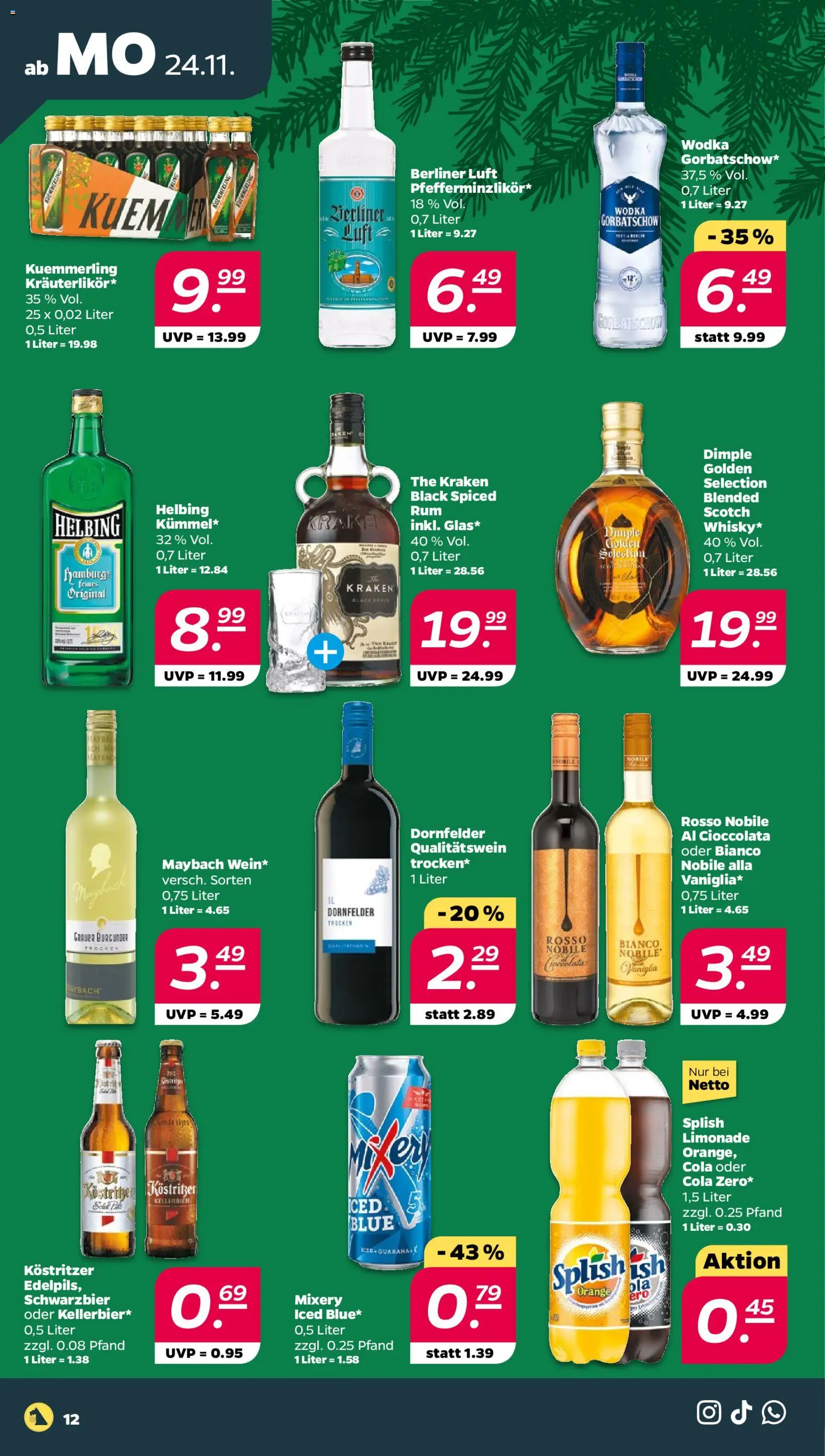 Netto - Black Friday – gültig ab 24.11.2025 | Seite: 12 | Produkte: Cola, Kostritzer, Limonade, Mixery